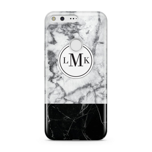 Geometric Marble Initials Personalised Google Pixel Case