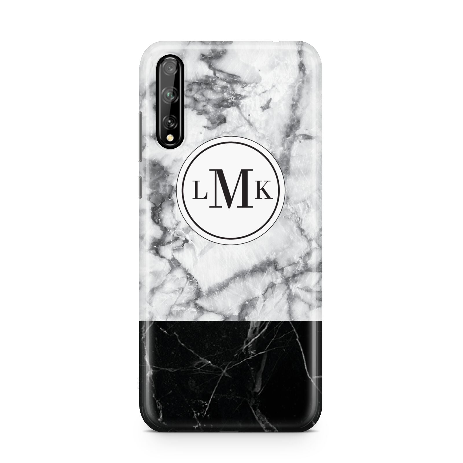 Geometric Marble Initials Personalised Huawei Enjoy 10s Phone Case