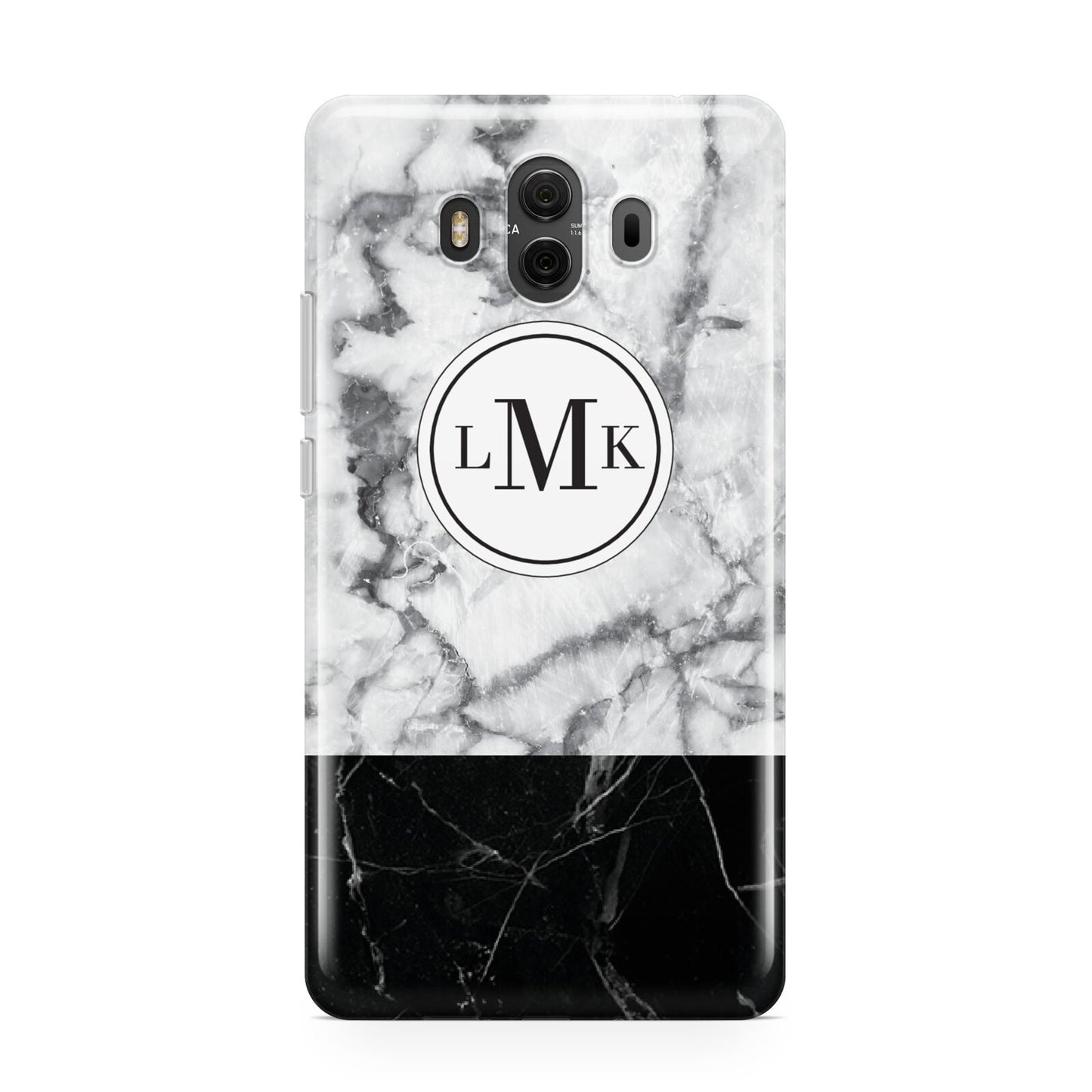 Geometric Marble Initials Personalised Huawei Mate 10 Protective Phone Case