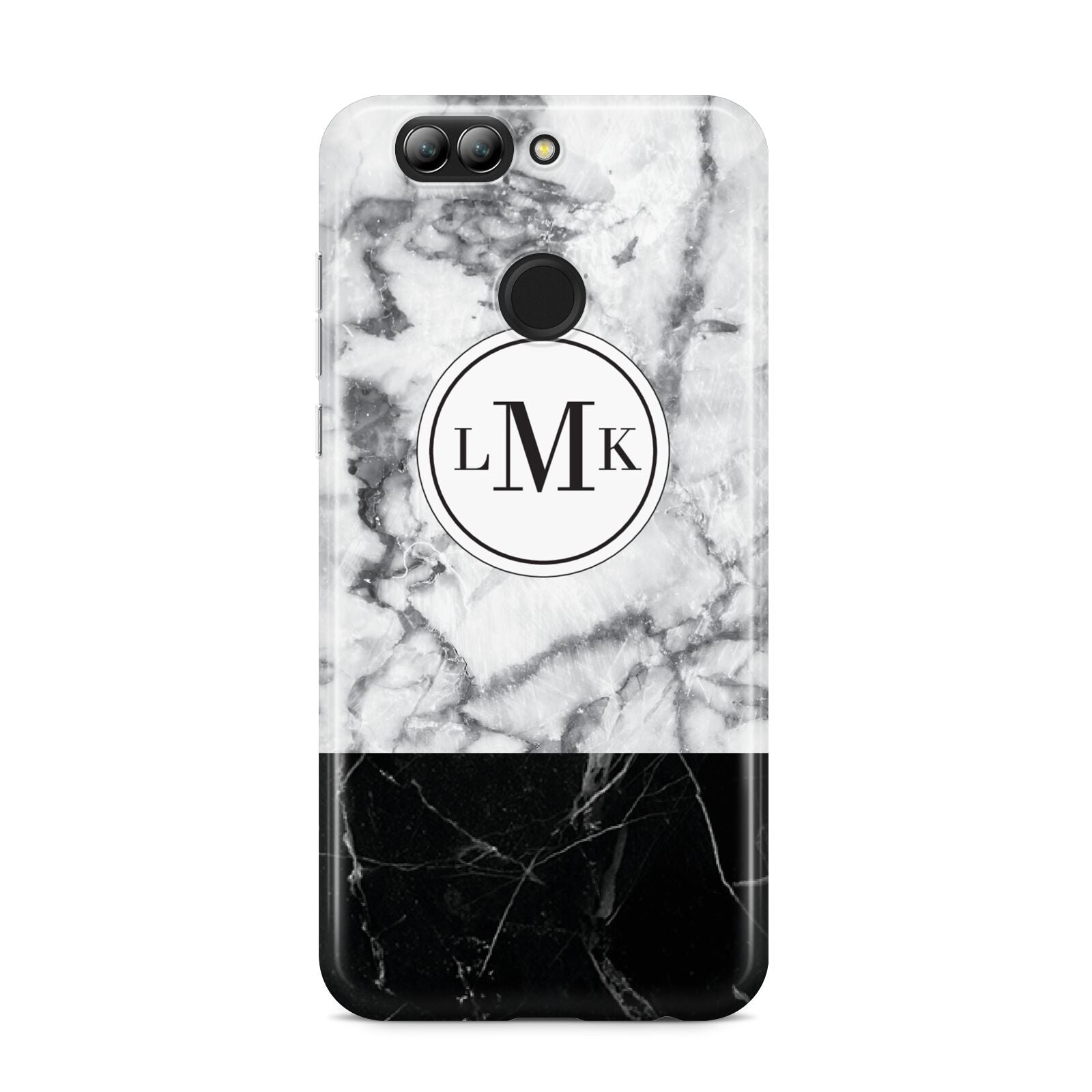 Geometric Marble Initials Personalised Huawei Nova 2s Phone Case