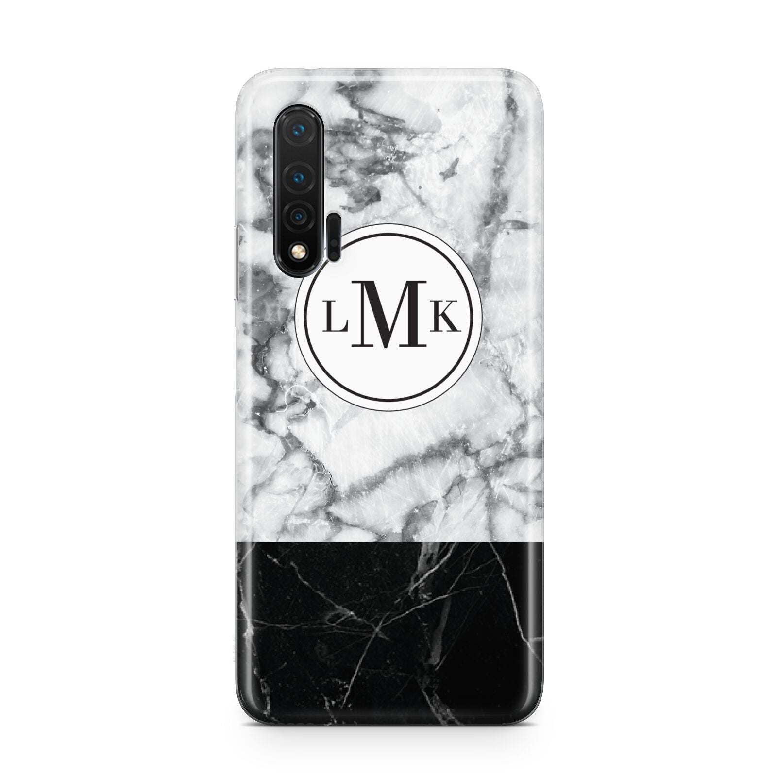 Geometric Marble Initials Personalised Huawei Nova 6 Phone Case