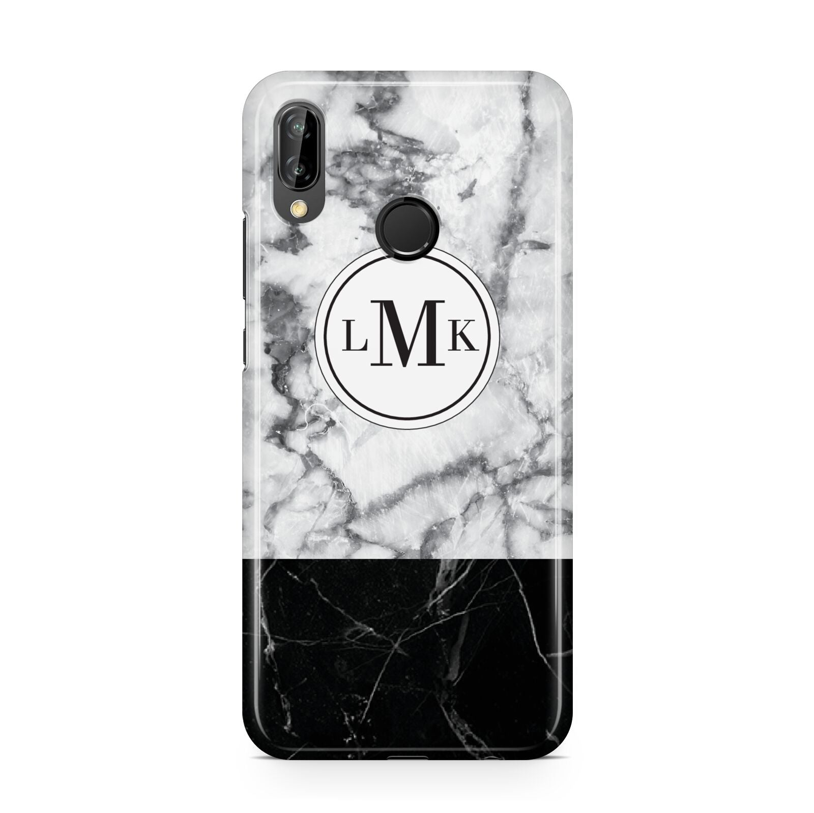 Geometric Marble Initials Personalised Huawei P20 Lite Phone Case