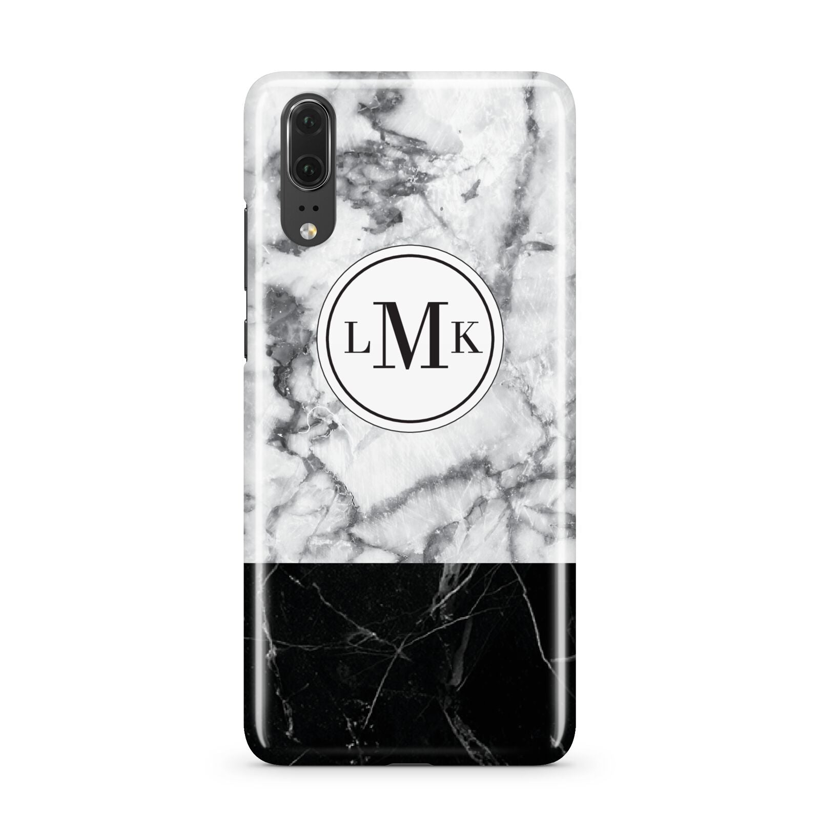 Geometric Marble Initials Personalised Huawei P20 Phone Case