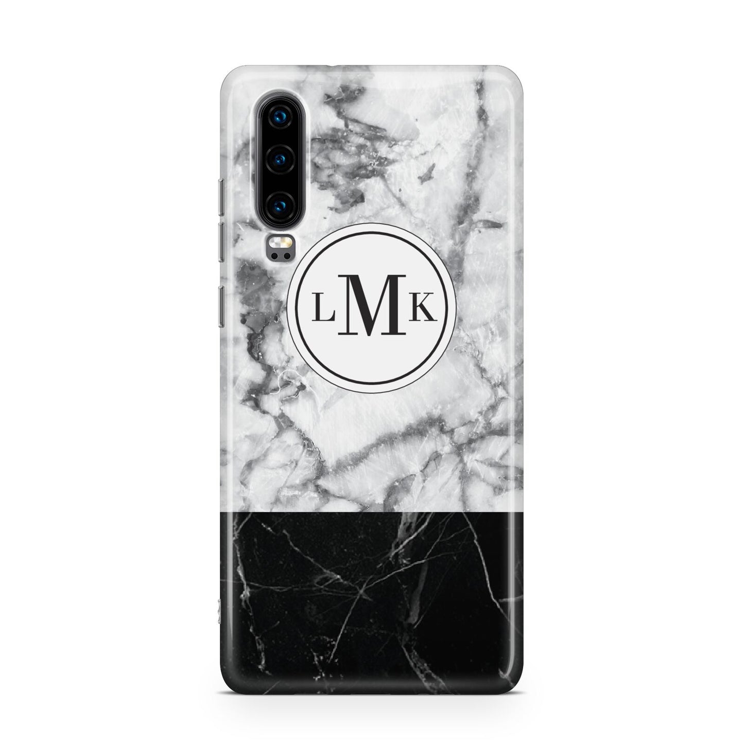 Geometric Marble Initials Personalised Huawei P30 Phone Case