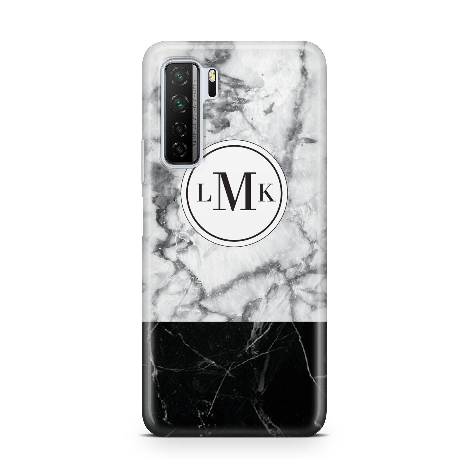 Geometric Marble Initials Personalised Huawei P40 Lite 5G Phone Case