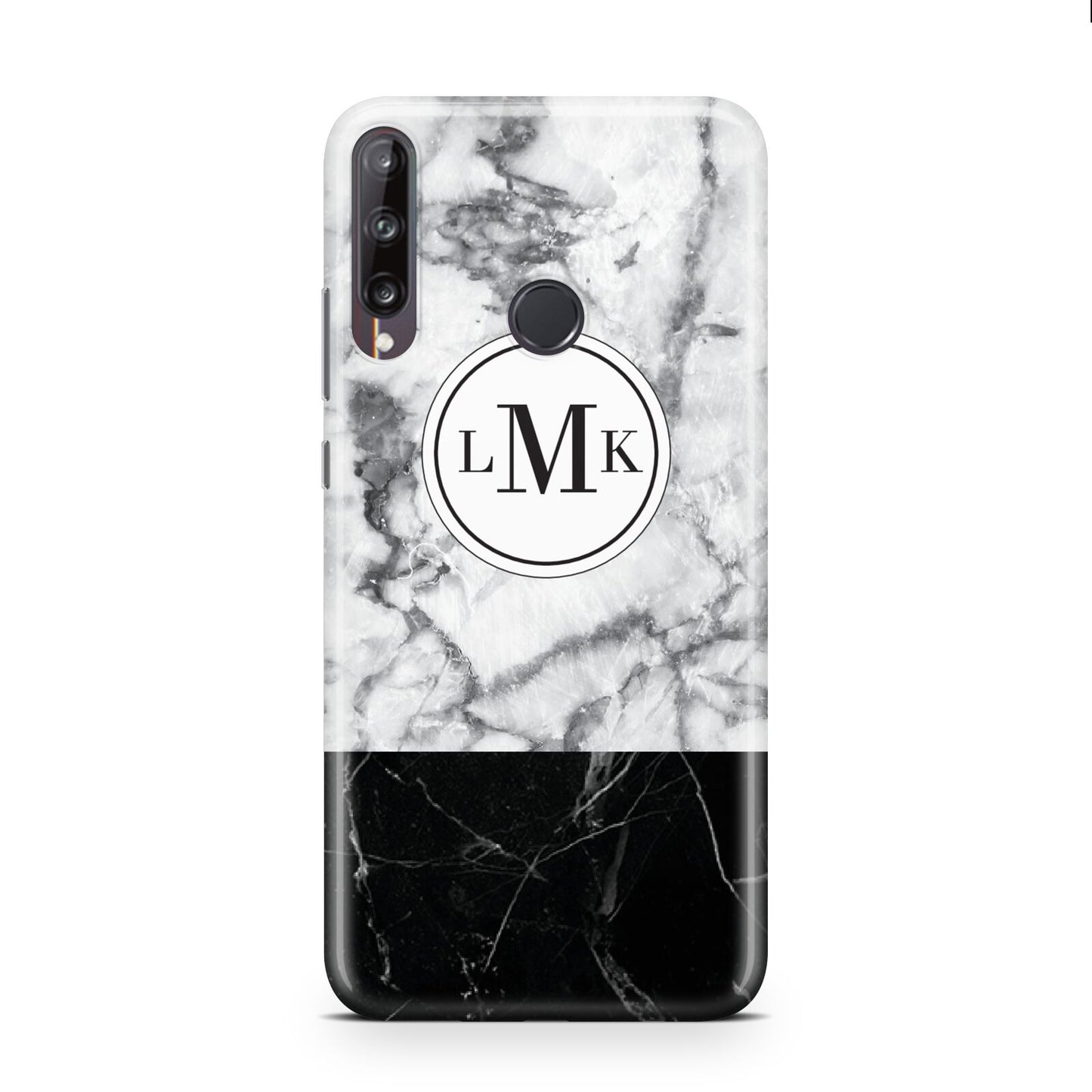 Geometric Marble Initials Personalised Huawei P40 Lite E Phone Case