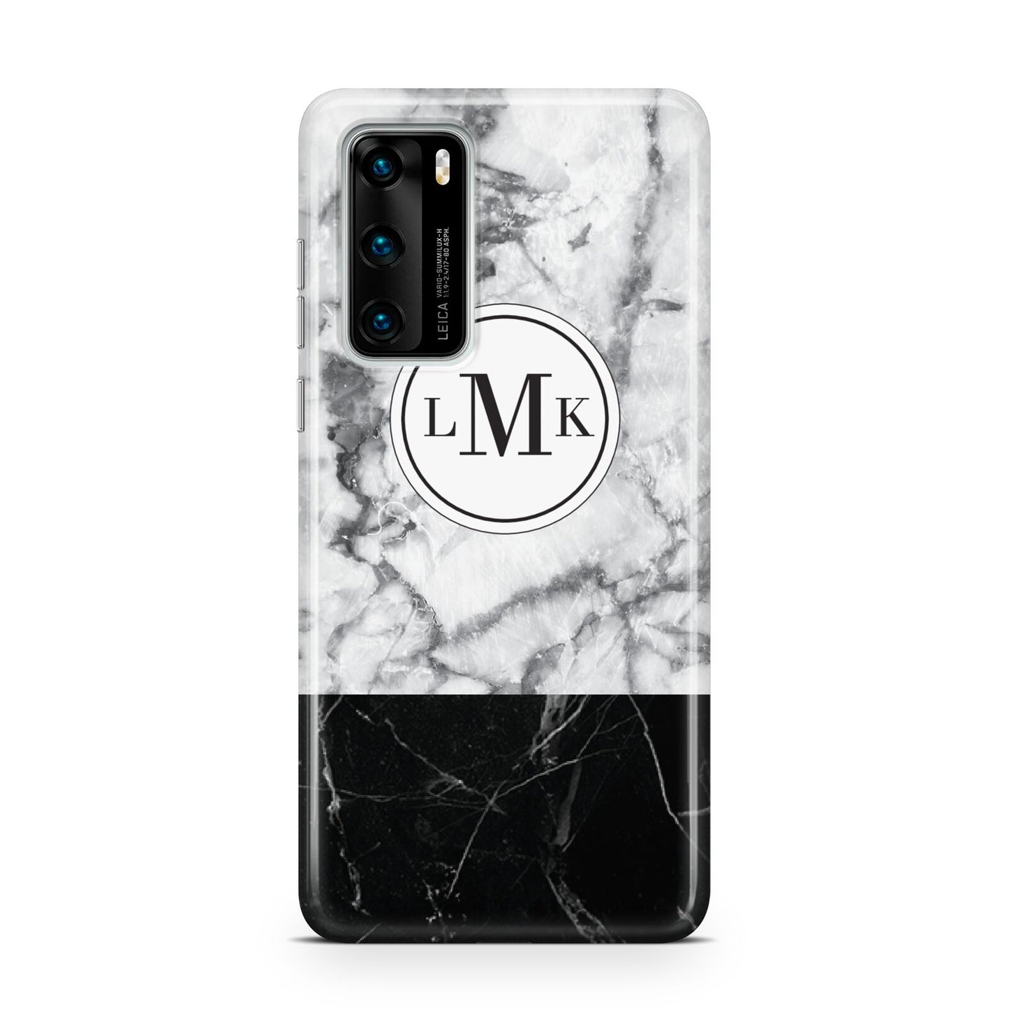 Geometric Marble Initials Personalised Huawei P40 Phone Case