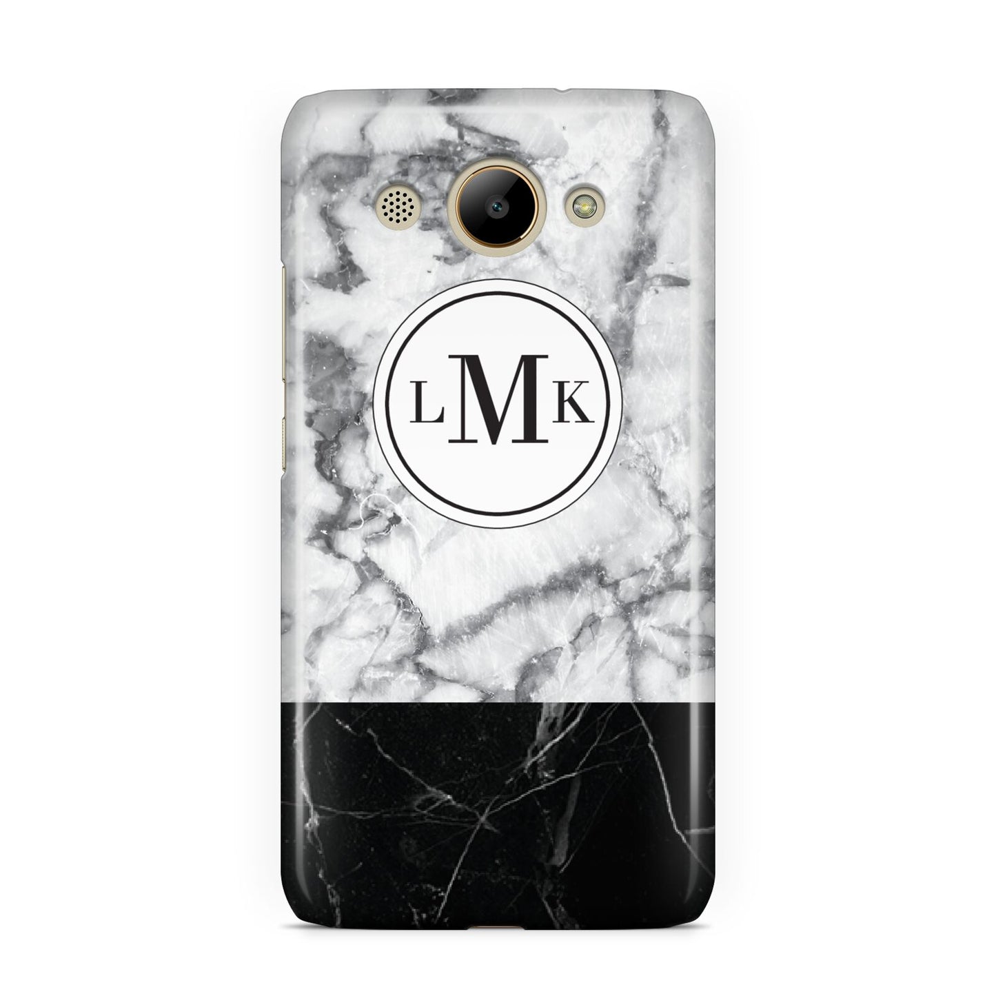 Geometric Marble Initials Personalised Huawei Y3 2017