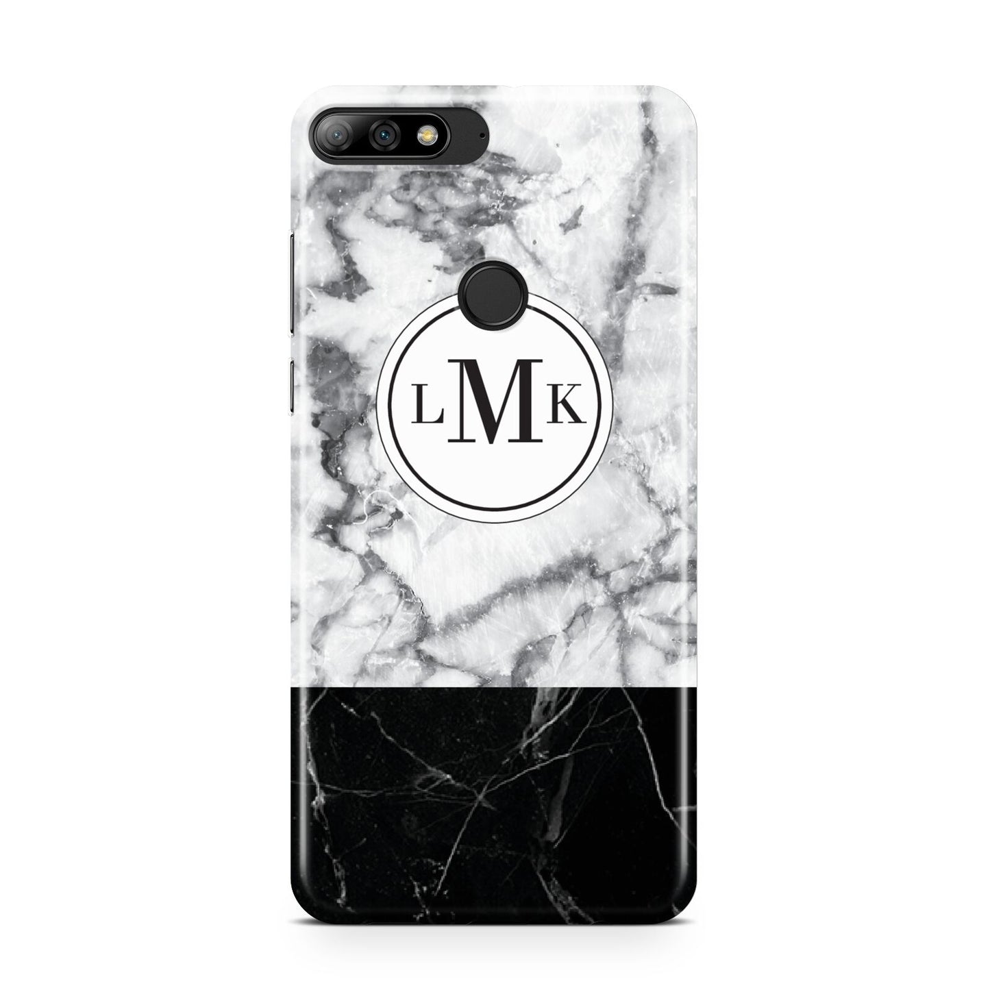 Geometric Marble Initials Personalised Huawei Y7 2018