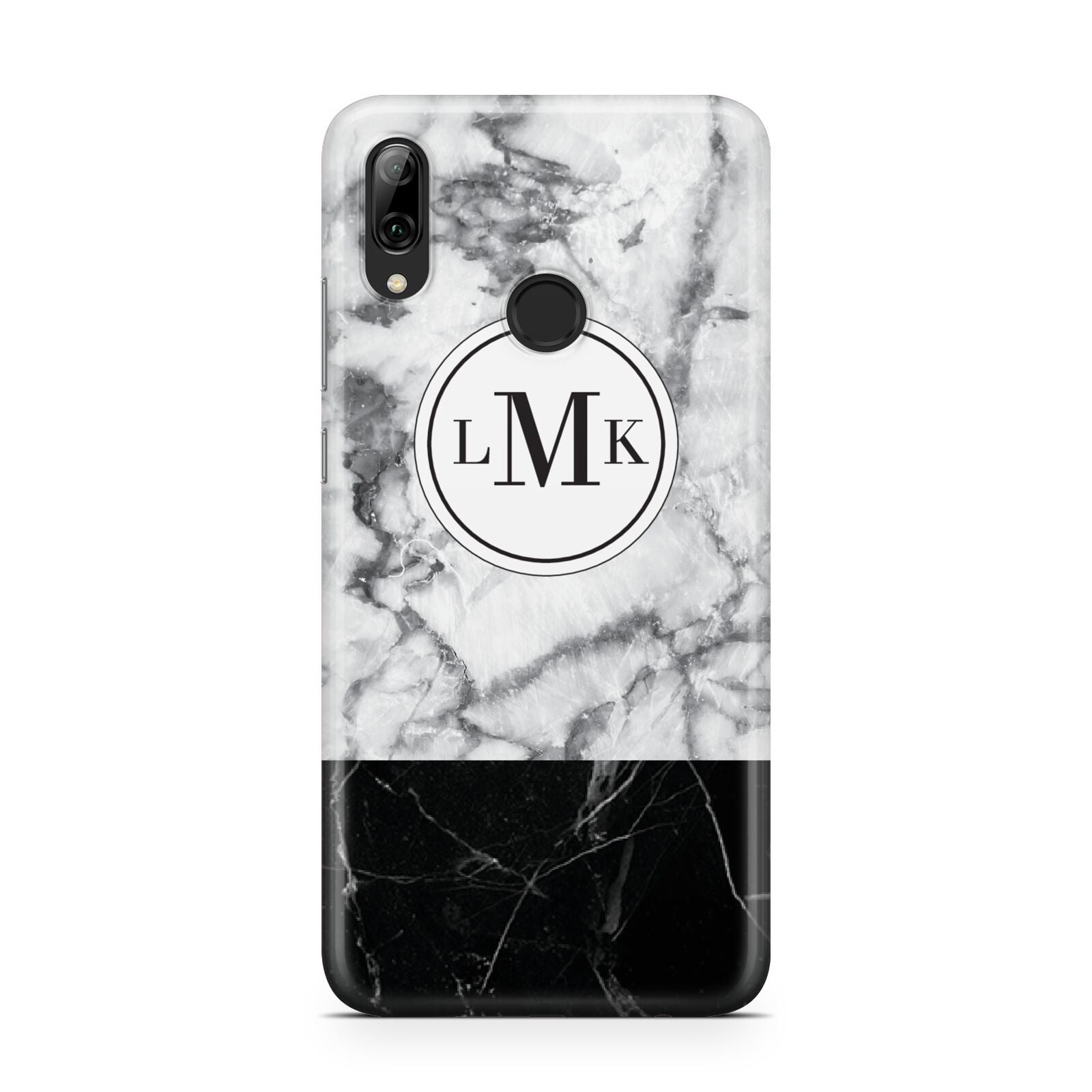 Geometric Marble Initials Personalised Huawei Y7 2019