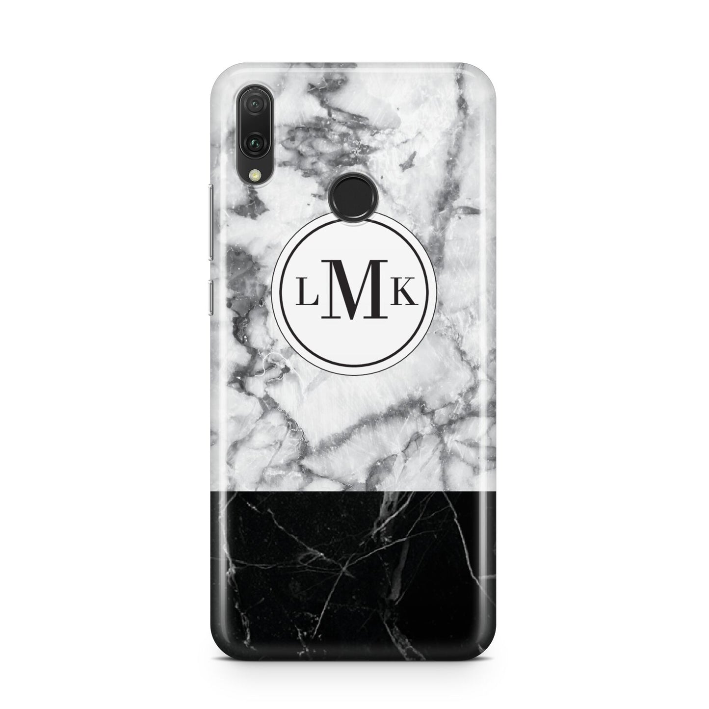 Geometric Marble Initials Personalised Huawei Y9 2019