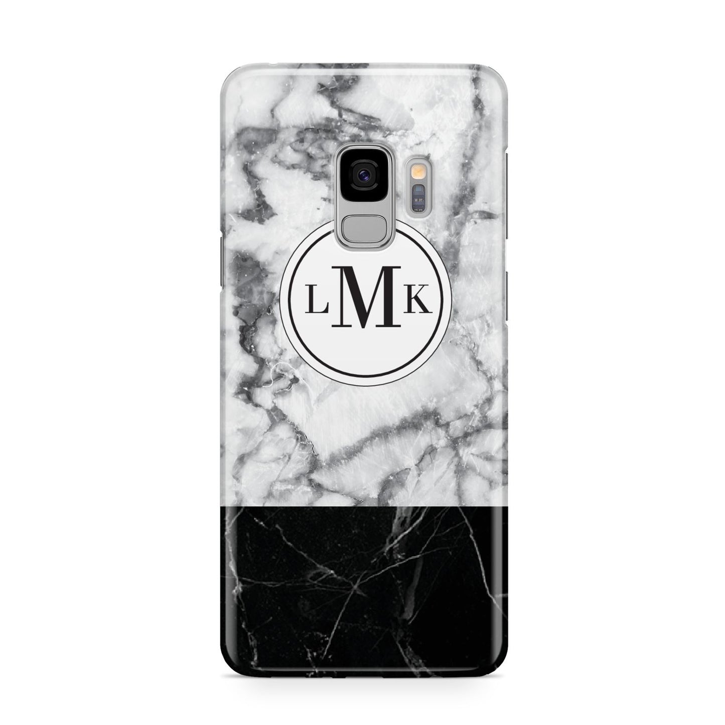 Geometric Marble Initials Personalised Samsung Galaxy S9 Case