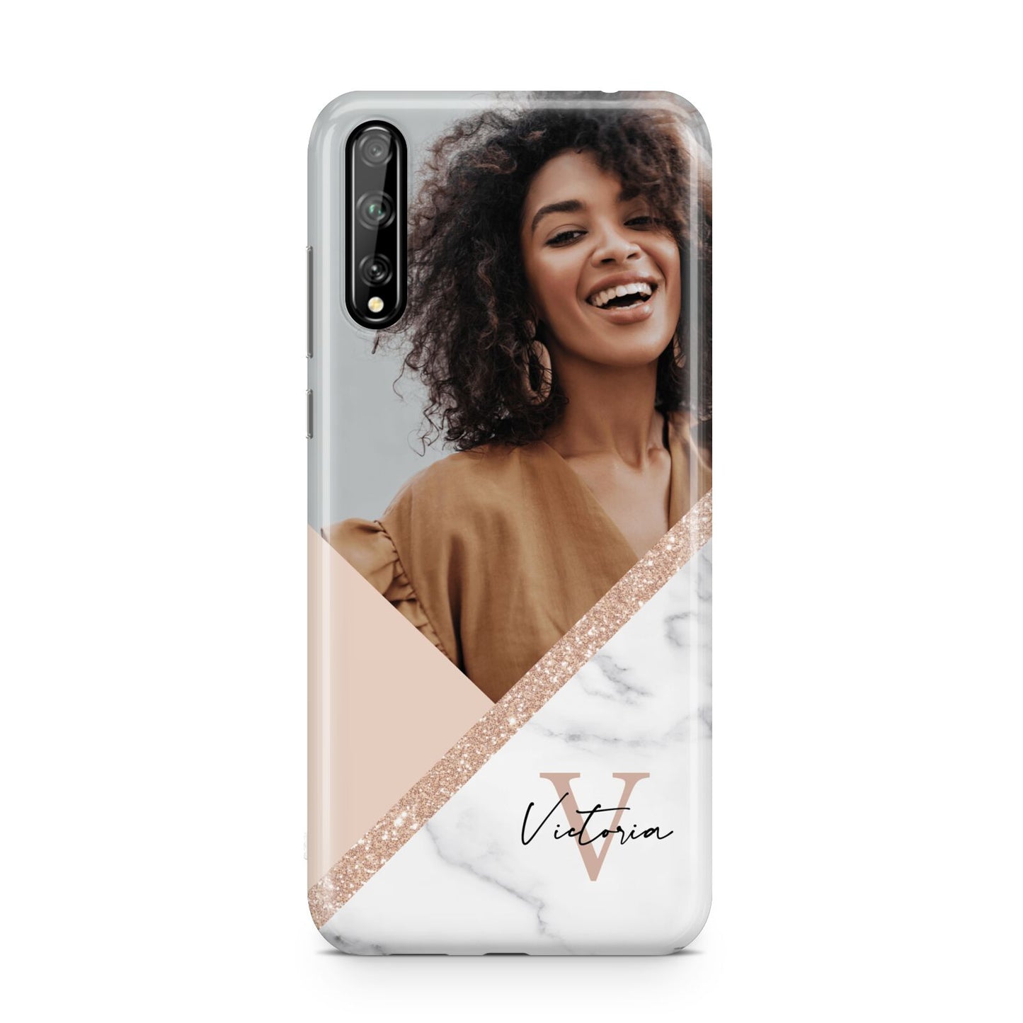 Geometric Marble Photo Upload Huawei Enjoy 10s Phone Case