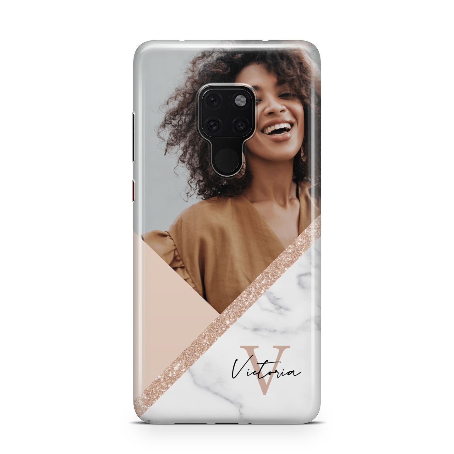 Geometric Marble Photo Upload Huawei Mate 20 Phone Case