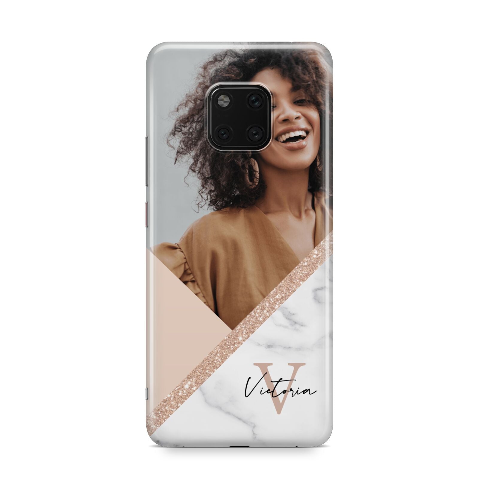 Geometric Marble Photo Upload Huawei Mate 20 Pro Phone Case