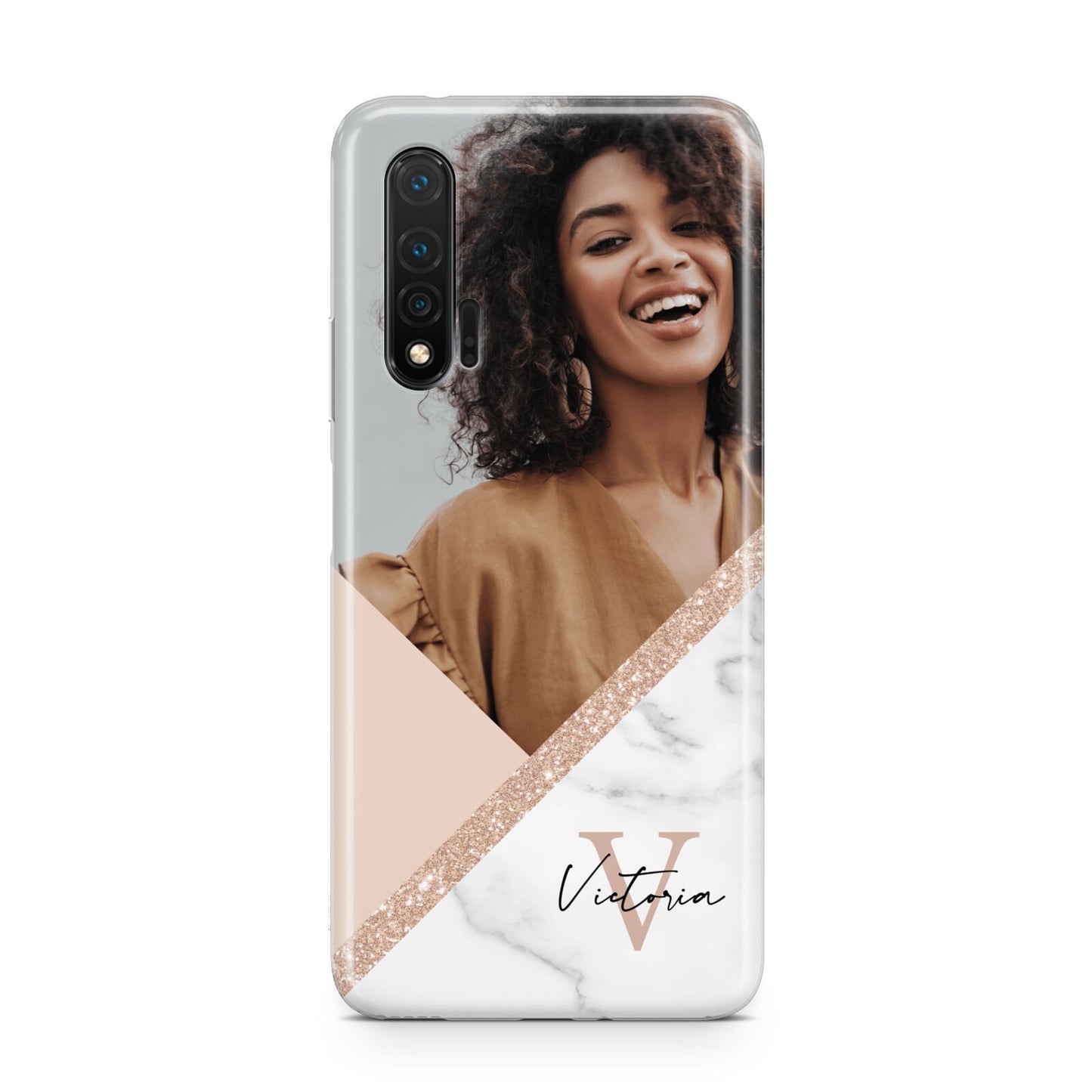 Geometric Marble Photo Upload Huawei Nova 6 Phone Case