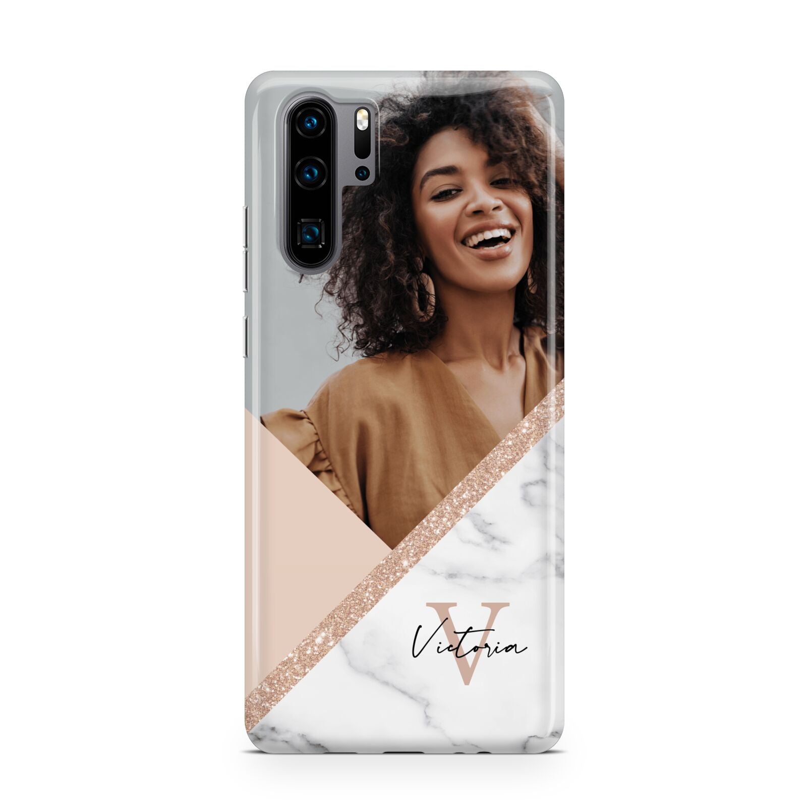 Geometric Marble Photo Upload Huawei P30 Pro Phone Case