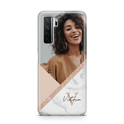 Geometric Marble Photo Upload Huawei P40 Lite 5G Phone Case