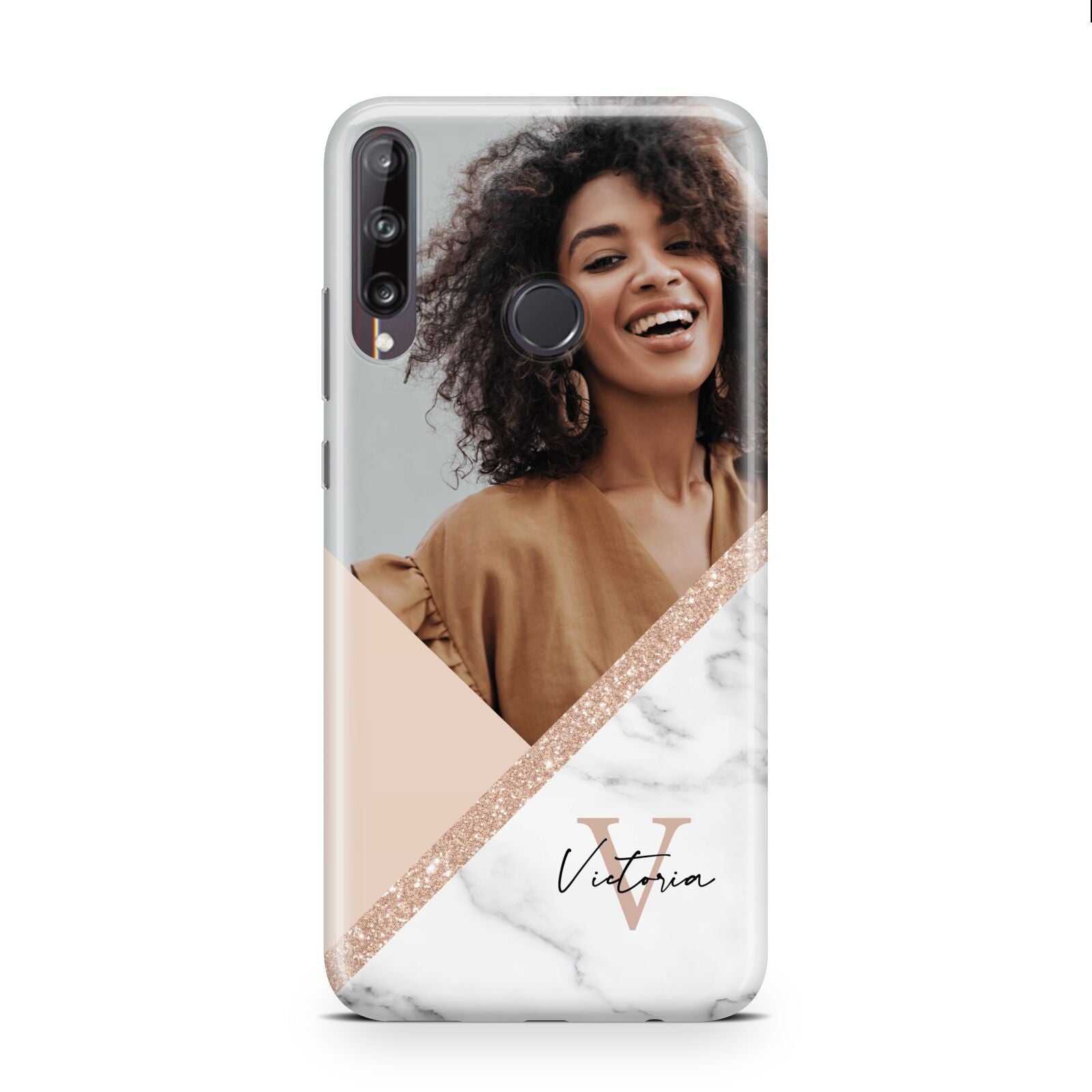 Geometric Marble Photo Upload Huawei P40 Lite E Phone Case