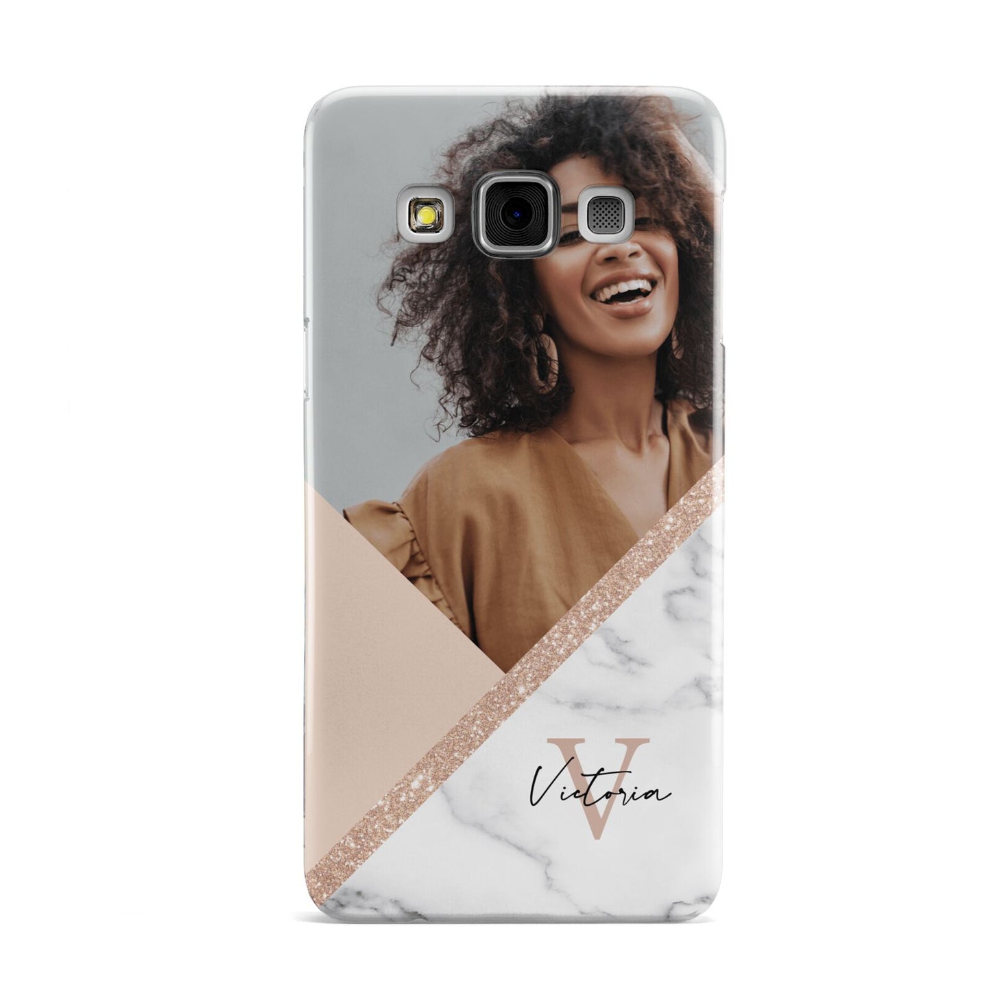 Geometric Marble Photo Upload Samsung Galaxy A3 Case