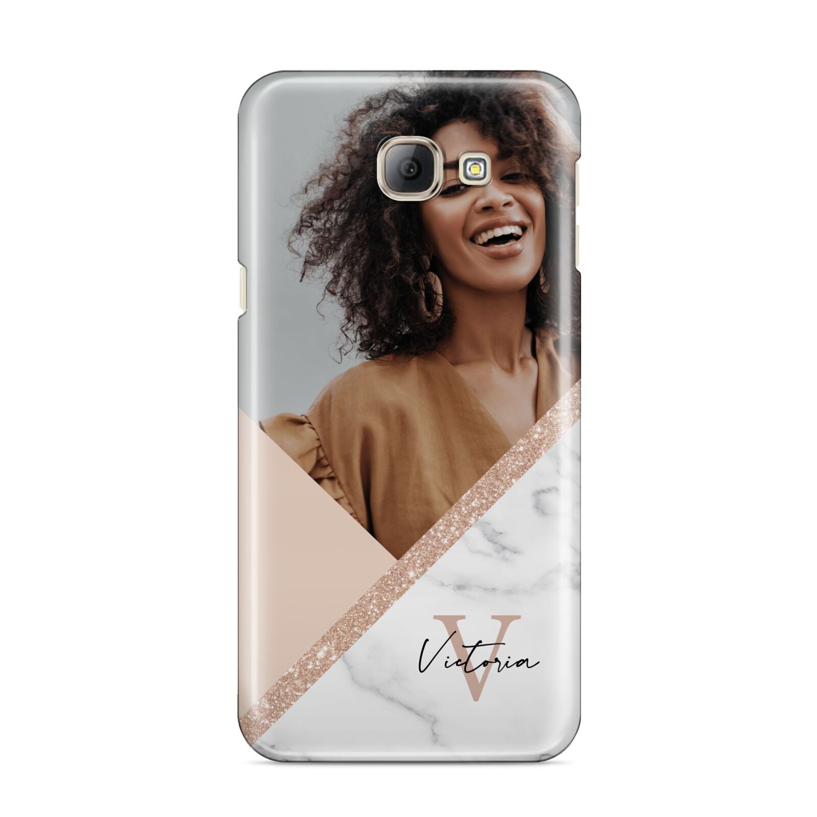 Geometric Marble Photo Upload Samsung Galaxy A8 2016 Case