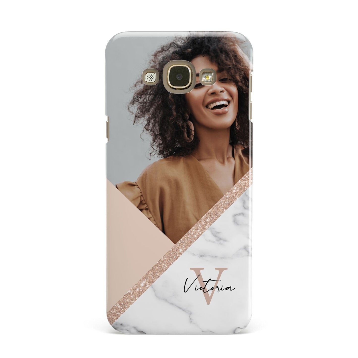 Geometric Marble Photo Upload Samsung Galaxy A8 Case