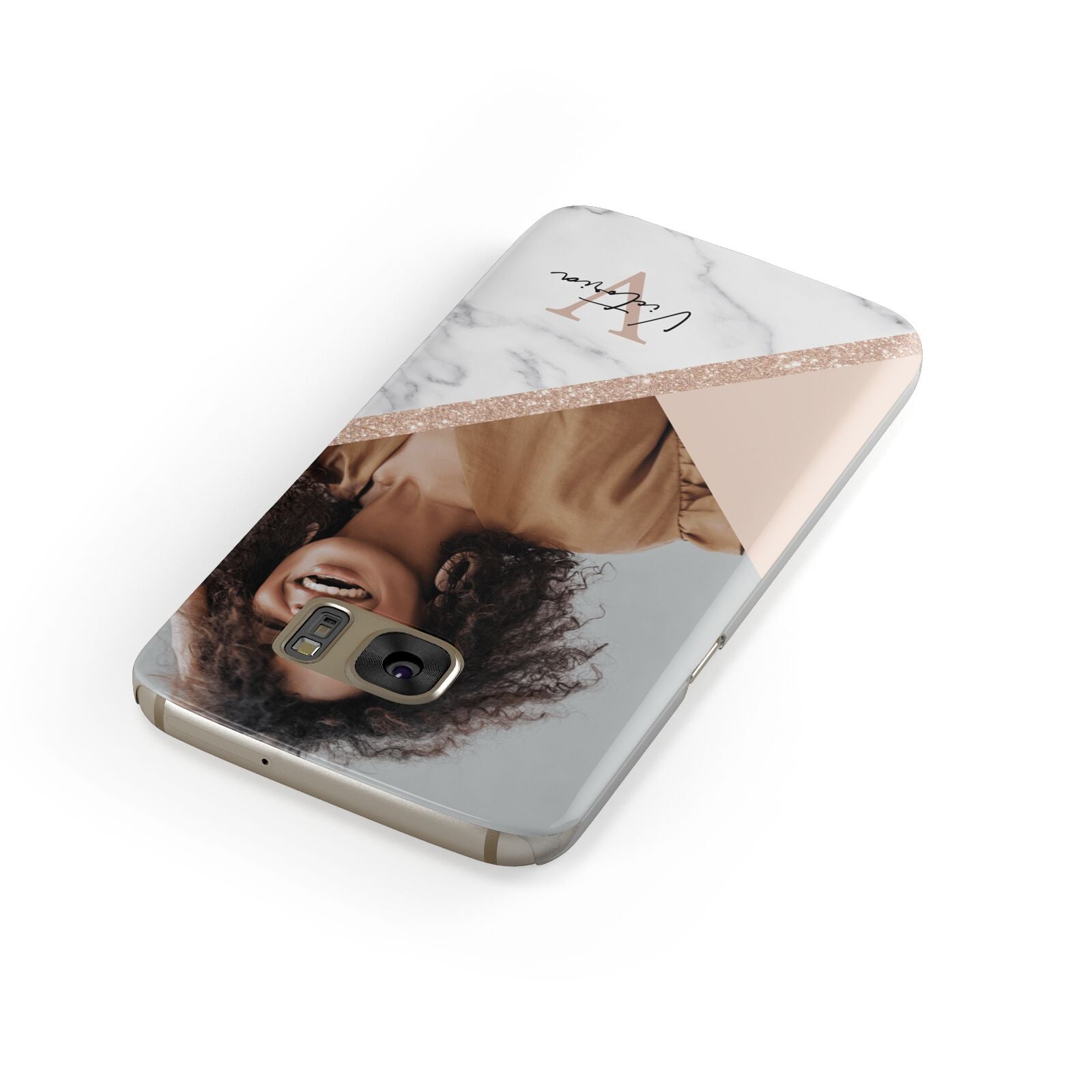 Geometric Marble Photo Upload Samsung Galaxy Case Front Close Up