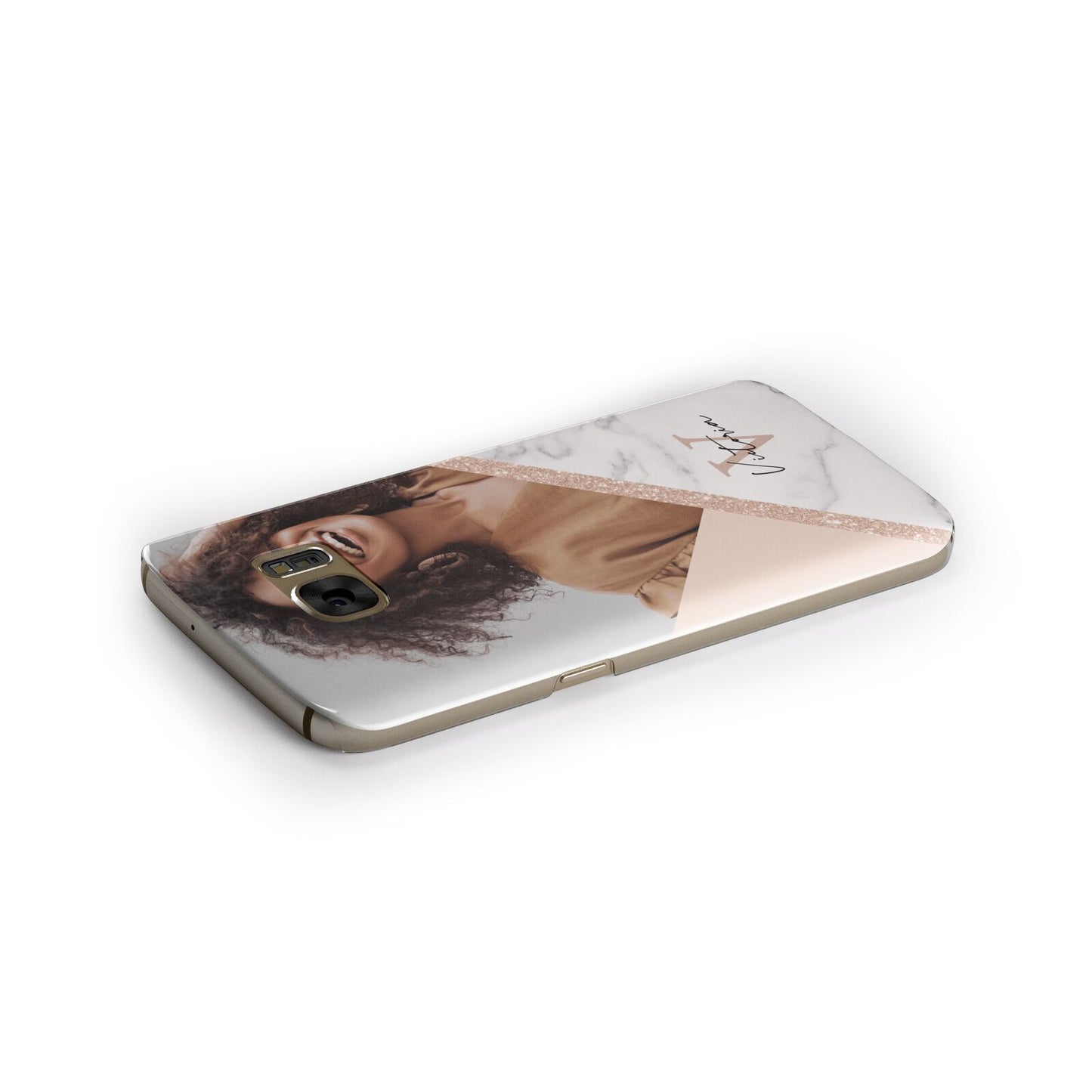 Geometric Marble Photo Upload Samsung Galaxy Case Side Close Up