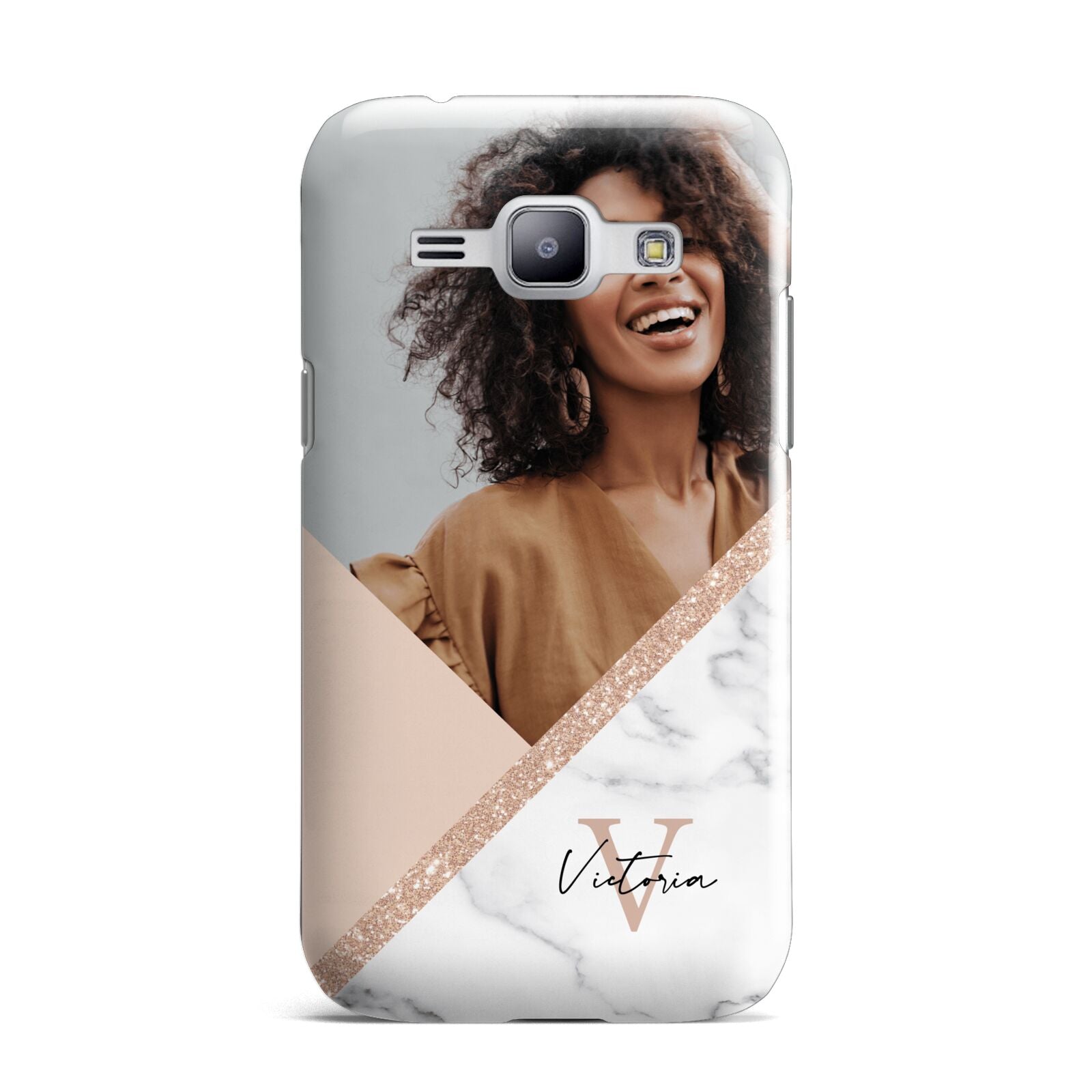 Geometric Marble Photo Upload Samsung Galaxy J1 2015 Case