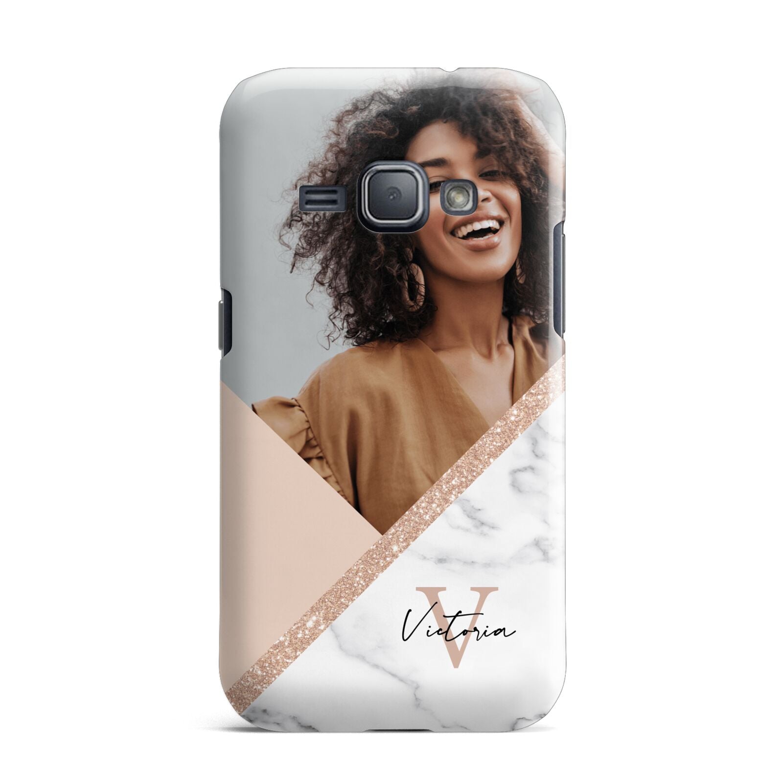 Geometric Marble Photo Upload Samsung Galaxy J1 2016 Case