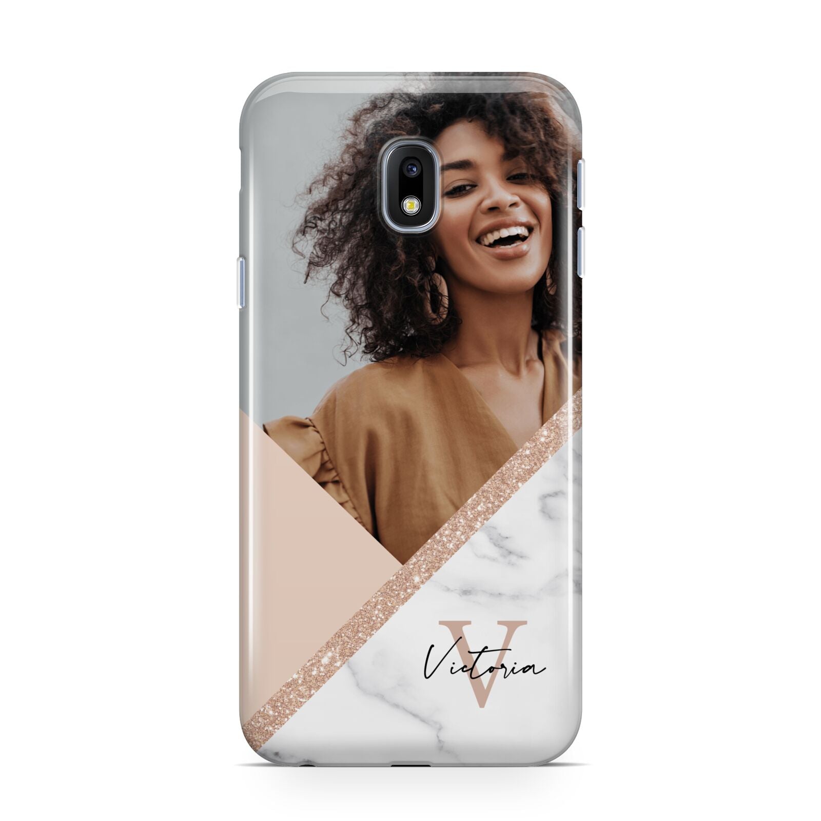 Geometric Marble Photo Upload Samsung Galaxy J3 2017 Case