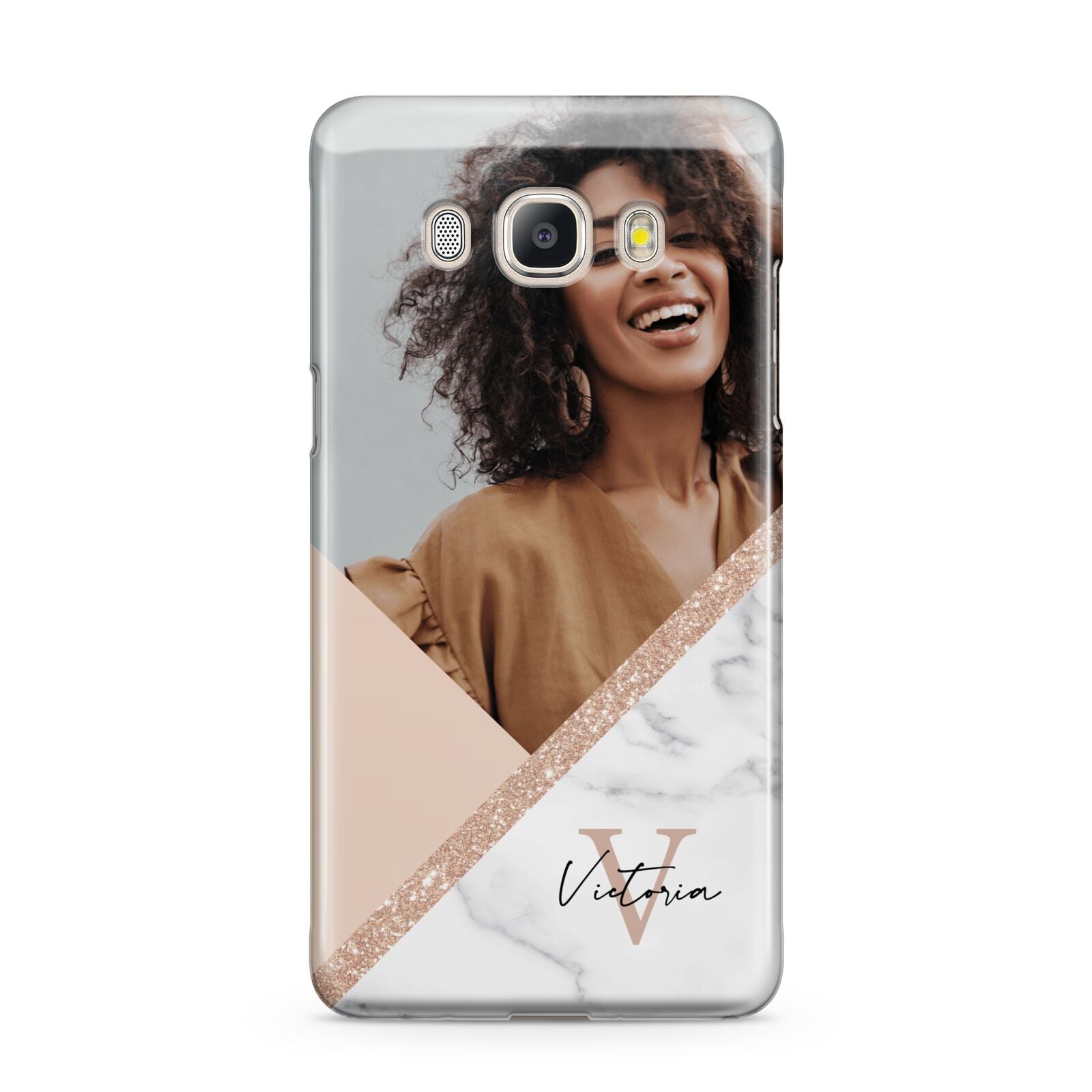 Geometric Marble Photo Upload Samsung Galaxy J5 2016 Case