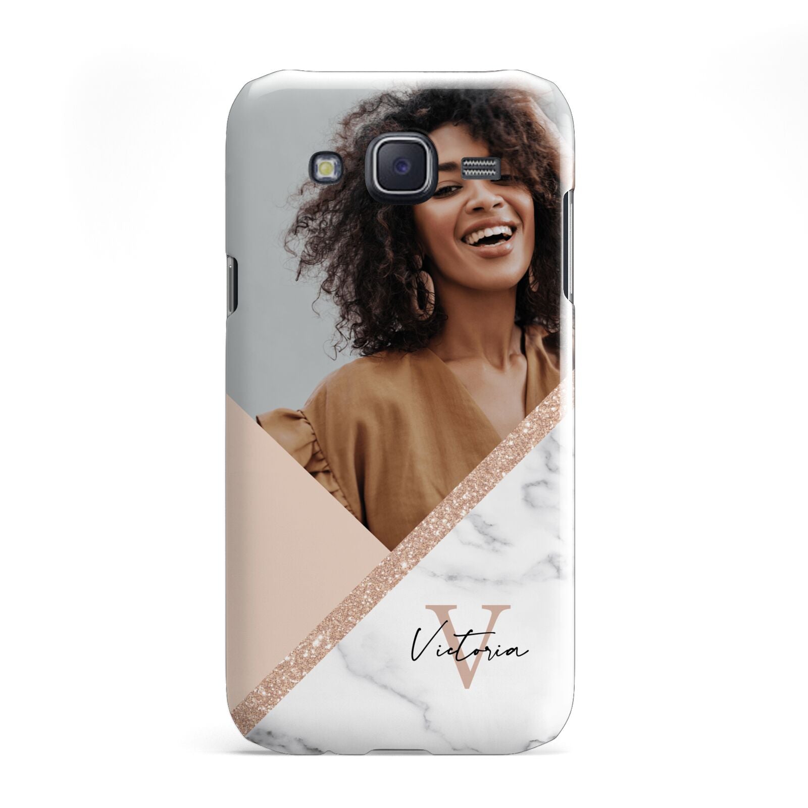 Geometric Marble Photo Upload Samsung Galaxy J5 Case