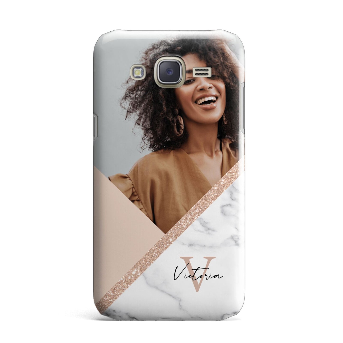 Geometric Marble Photo Upload Samsung Galaxy J7 Case