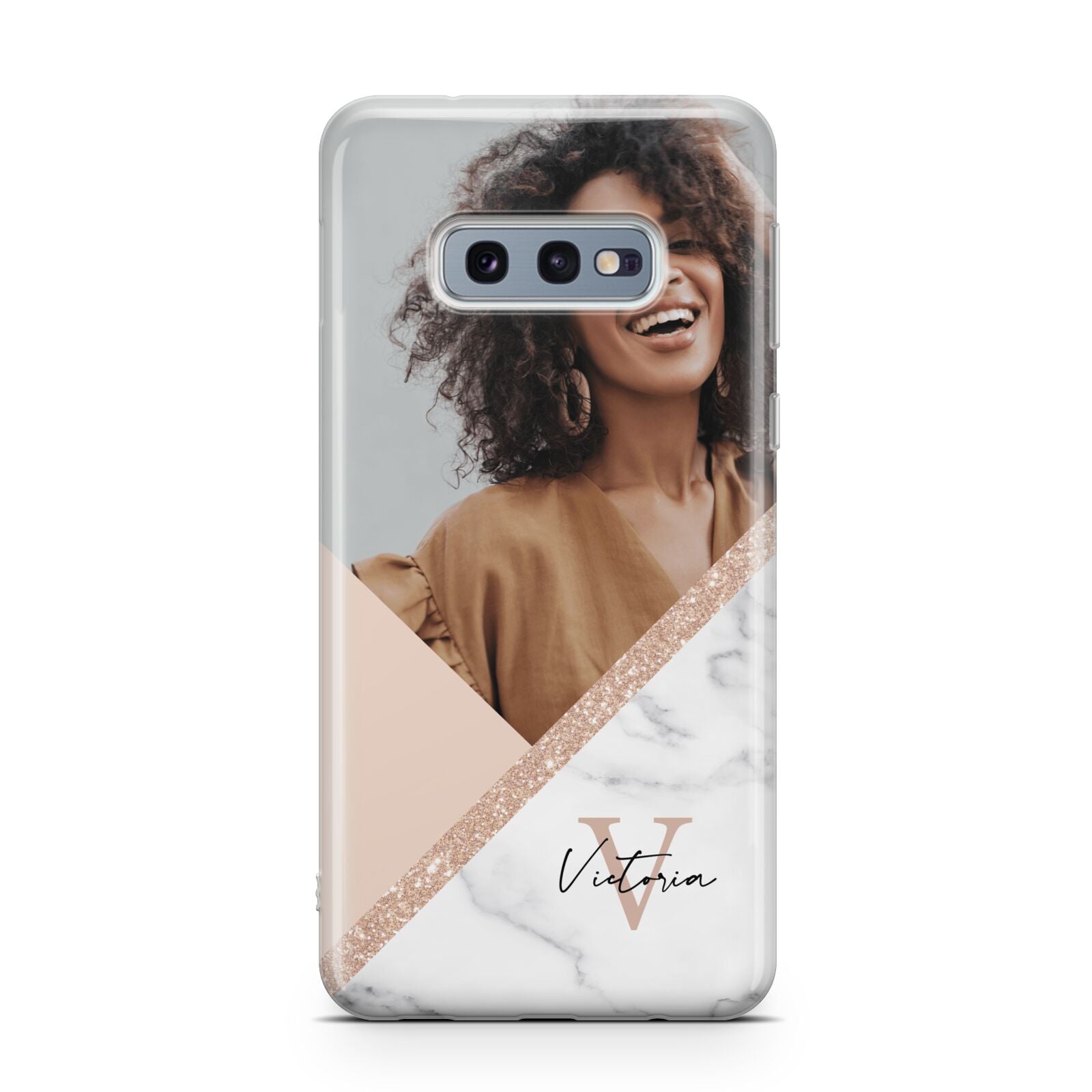 Geometric Marble Photo Upload Samsung Galaxy S10E Case