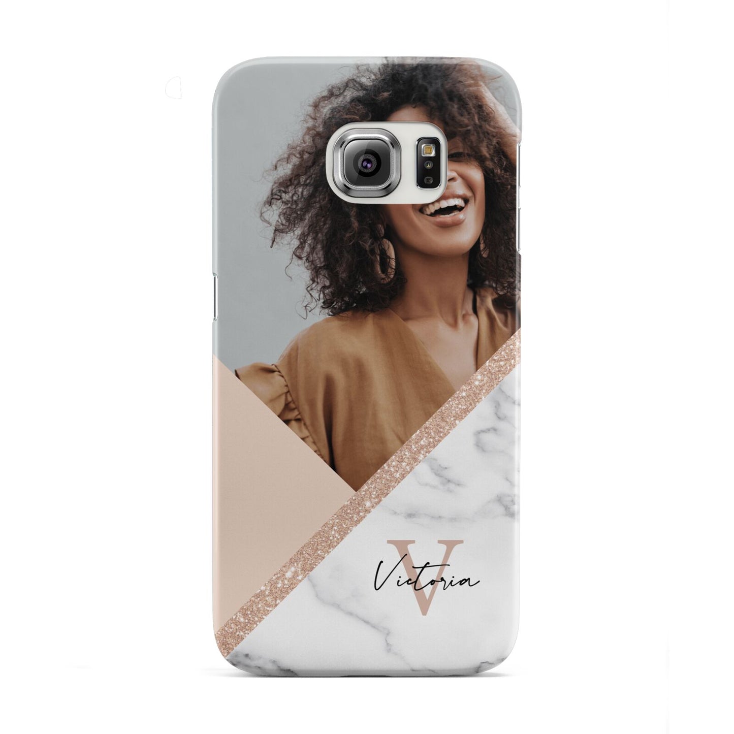 Geometric Marble Photo Upload Samsung Galaxy S6 Edge Case