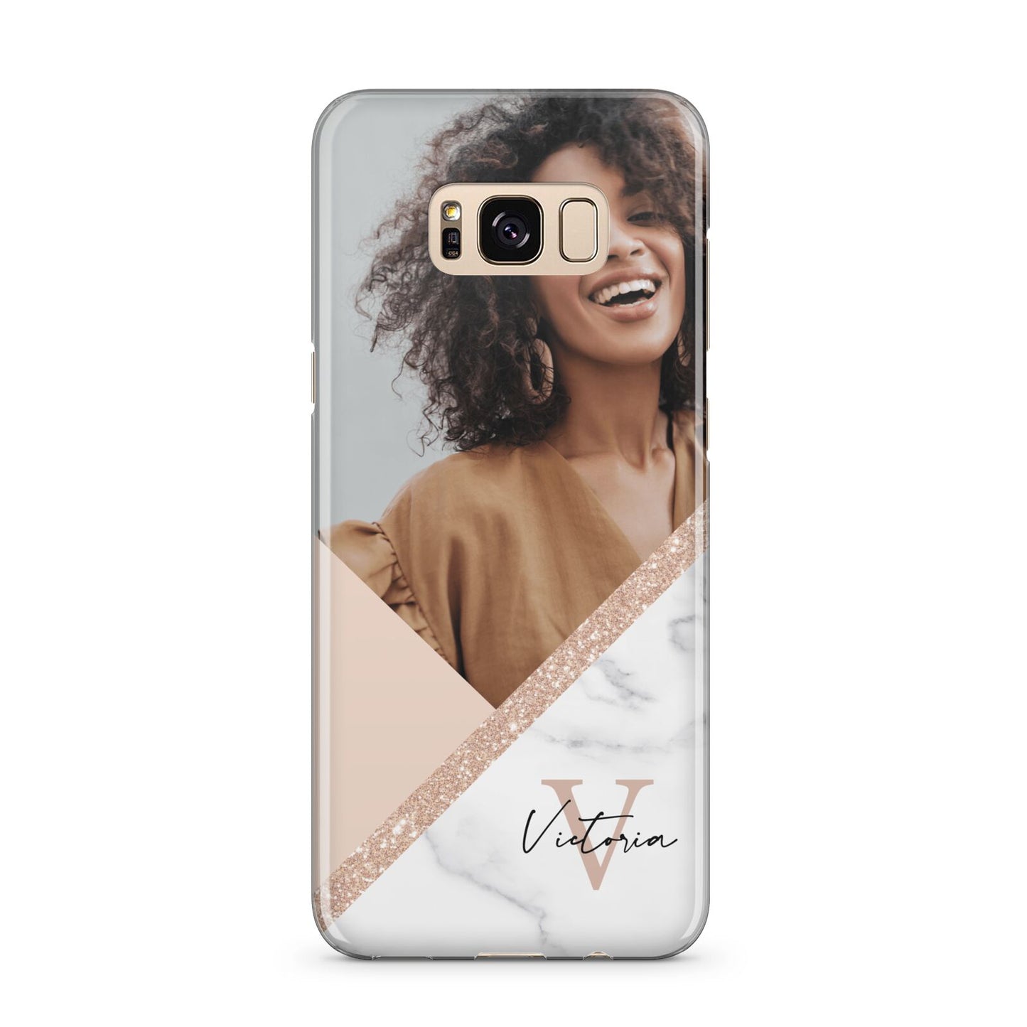 Geometric Marble Photo Upload Samsung Galaxy S8 Plus Case