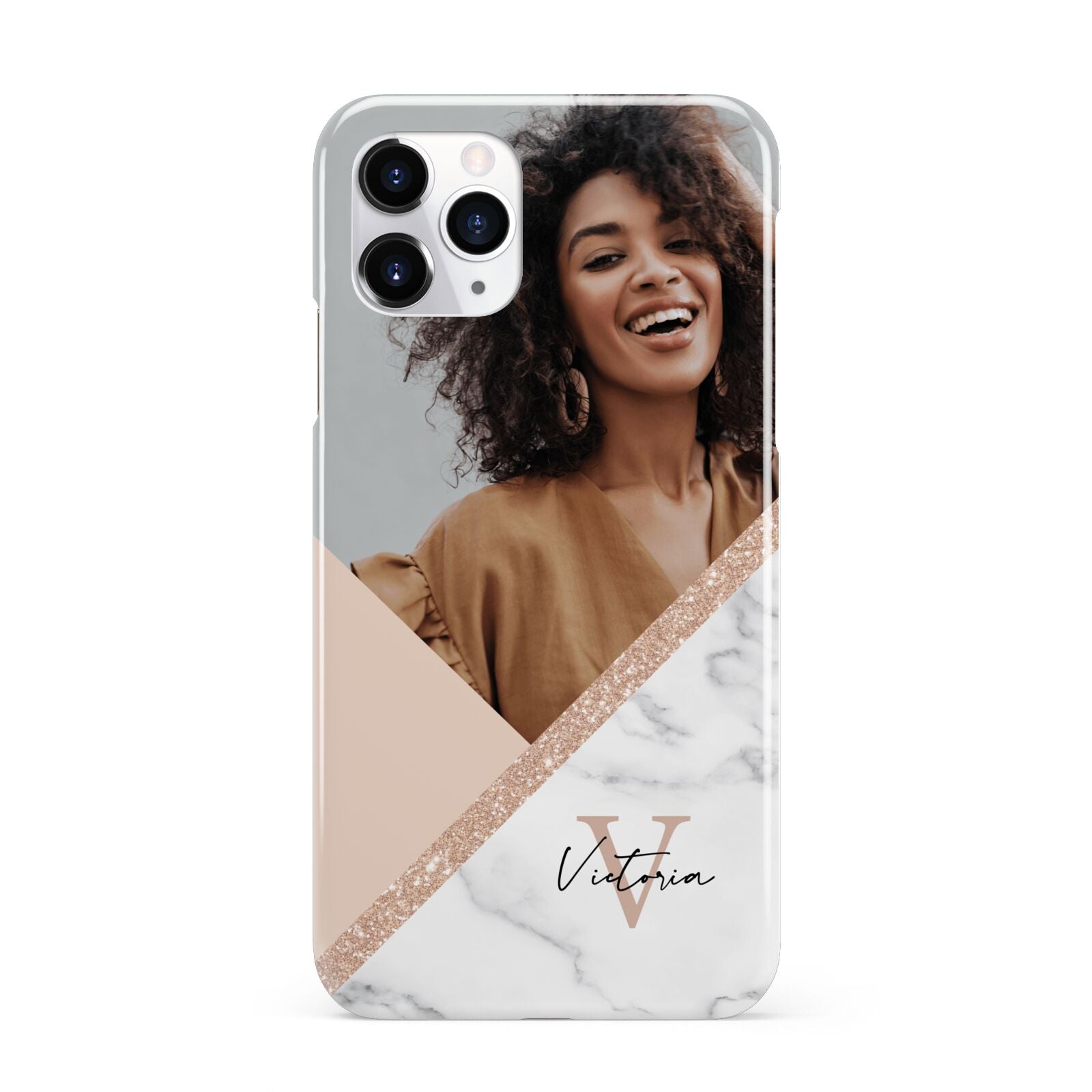 Geometric Marble Photo Upload iPhone 11 Pro 3D Snap Case