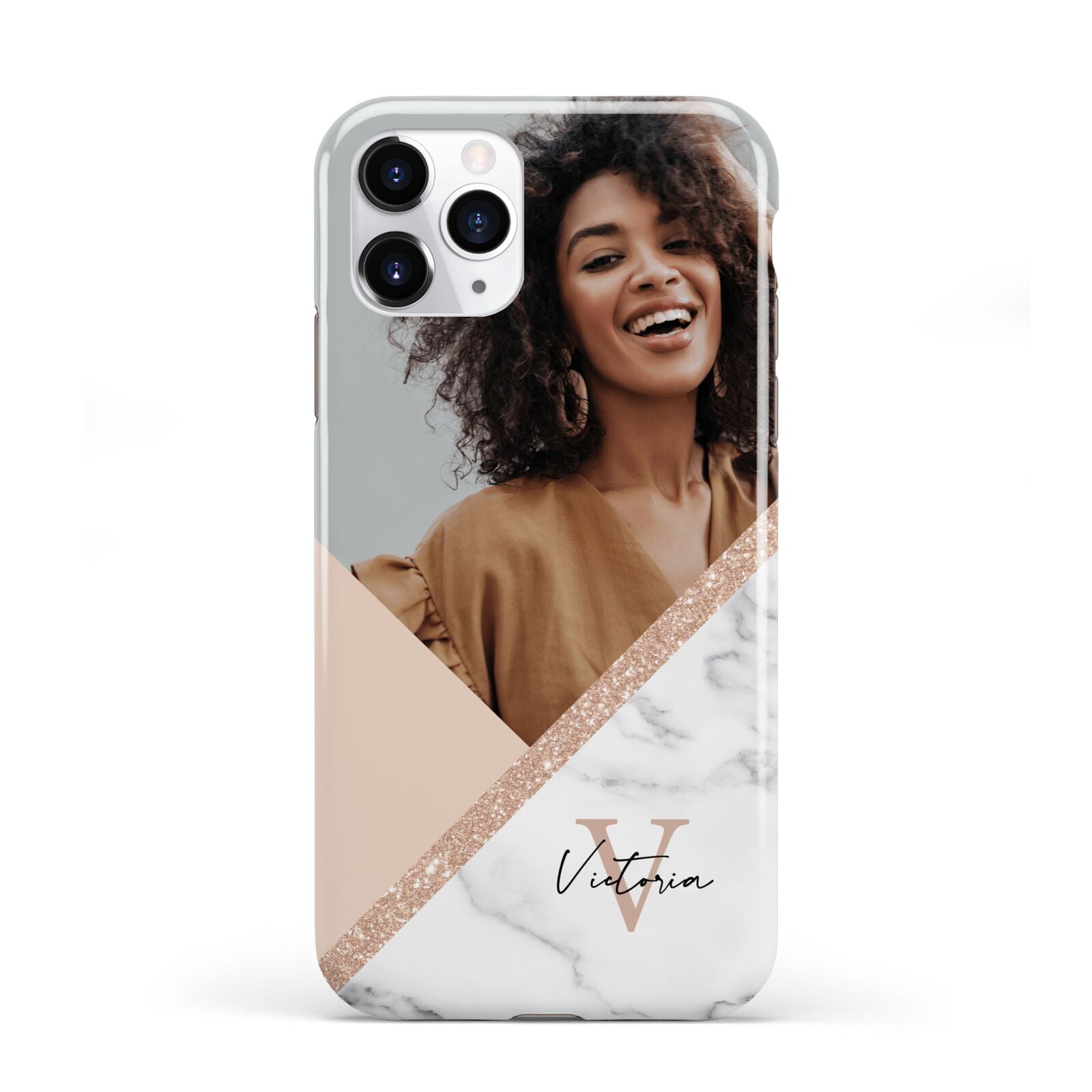 Geometric Marble Photo Upload iPhone 11 Pro 3D Tough Case