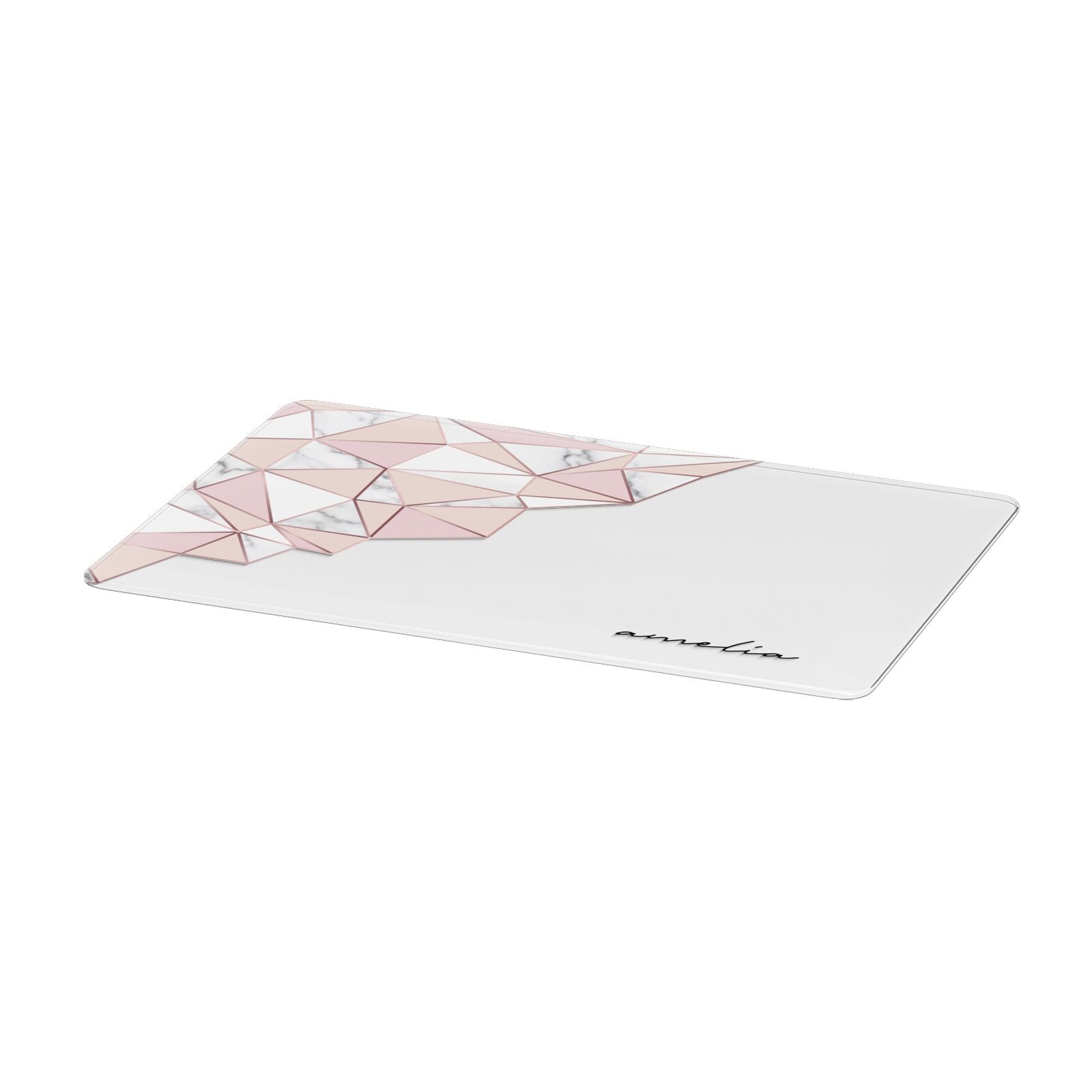 Geometric Pink Marble with Name Apple MacBook Case Only