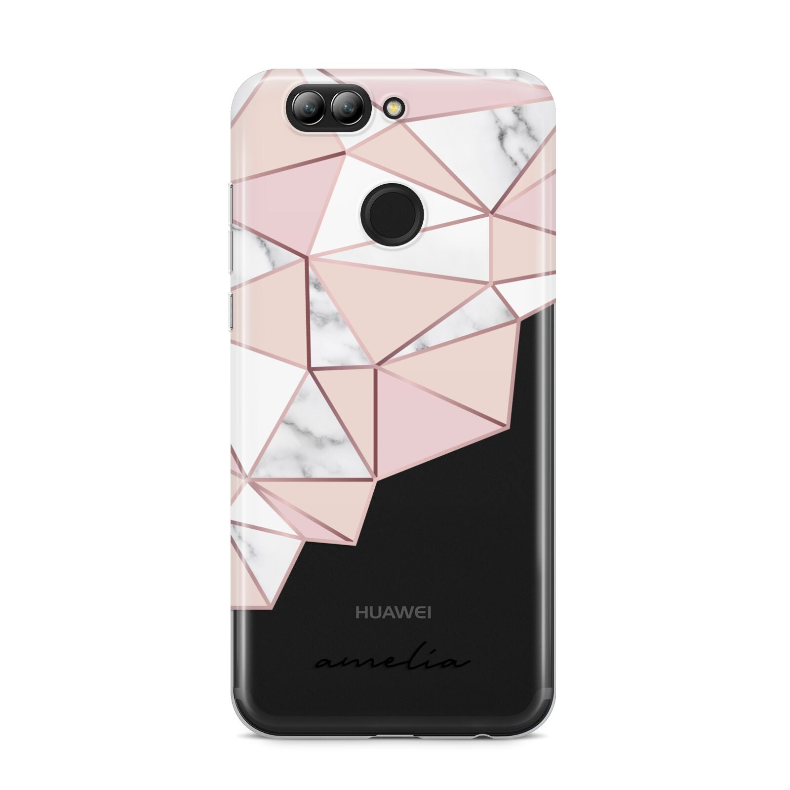 Geometric Pink Marble with Name Huawei Nova 2s Phone Case