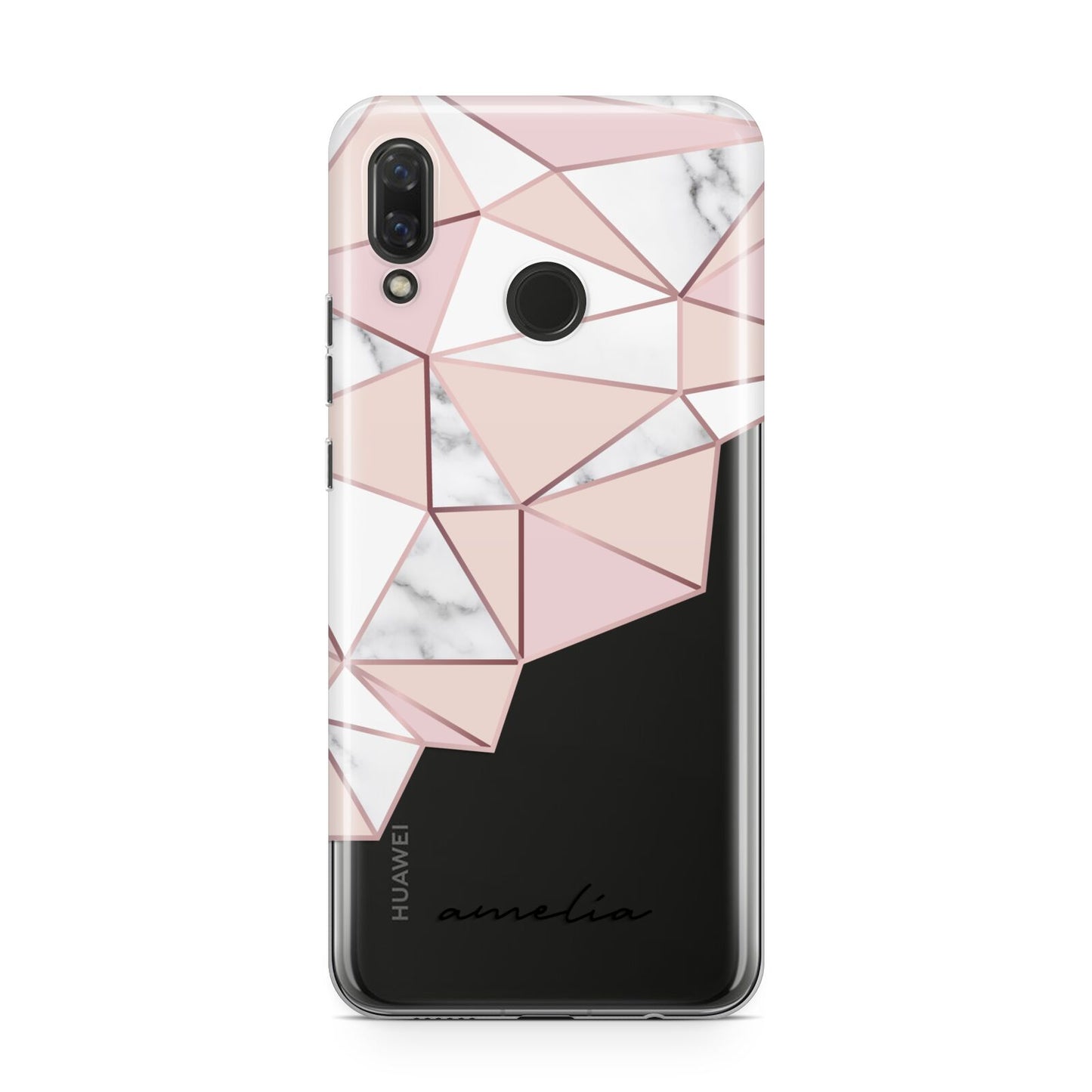 Geometric Pink Marble with Name Huawei Nova 3 Phone Case