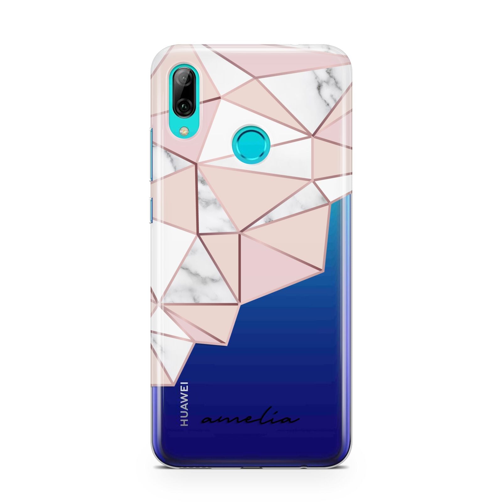 Geometric Pink Marble with Name Huawei P Smart 2019 Case