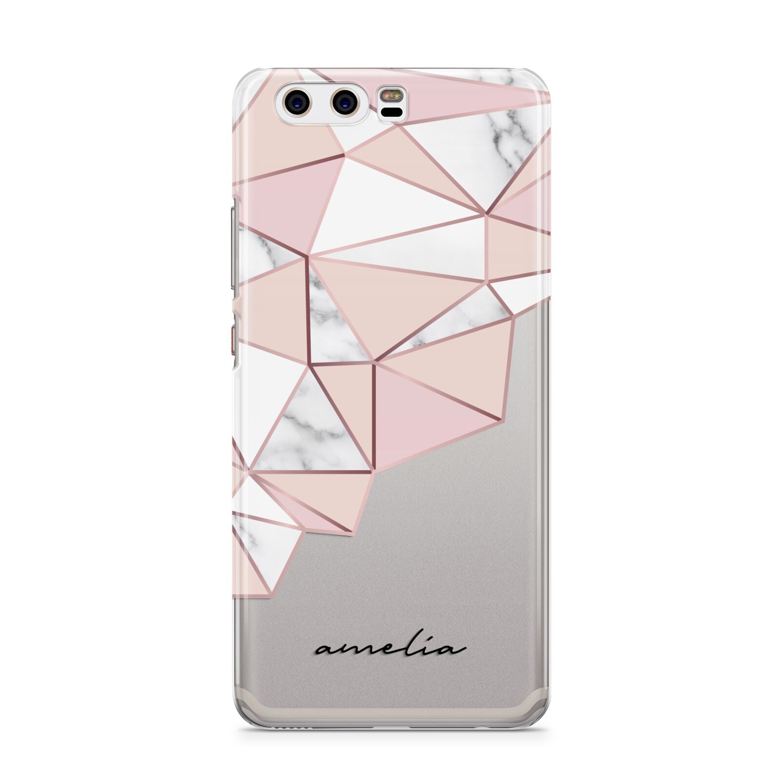 Geometric Pink Marble with Name Huawei P10 Phone Case