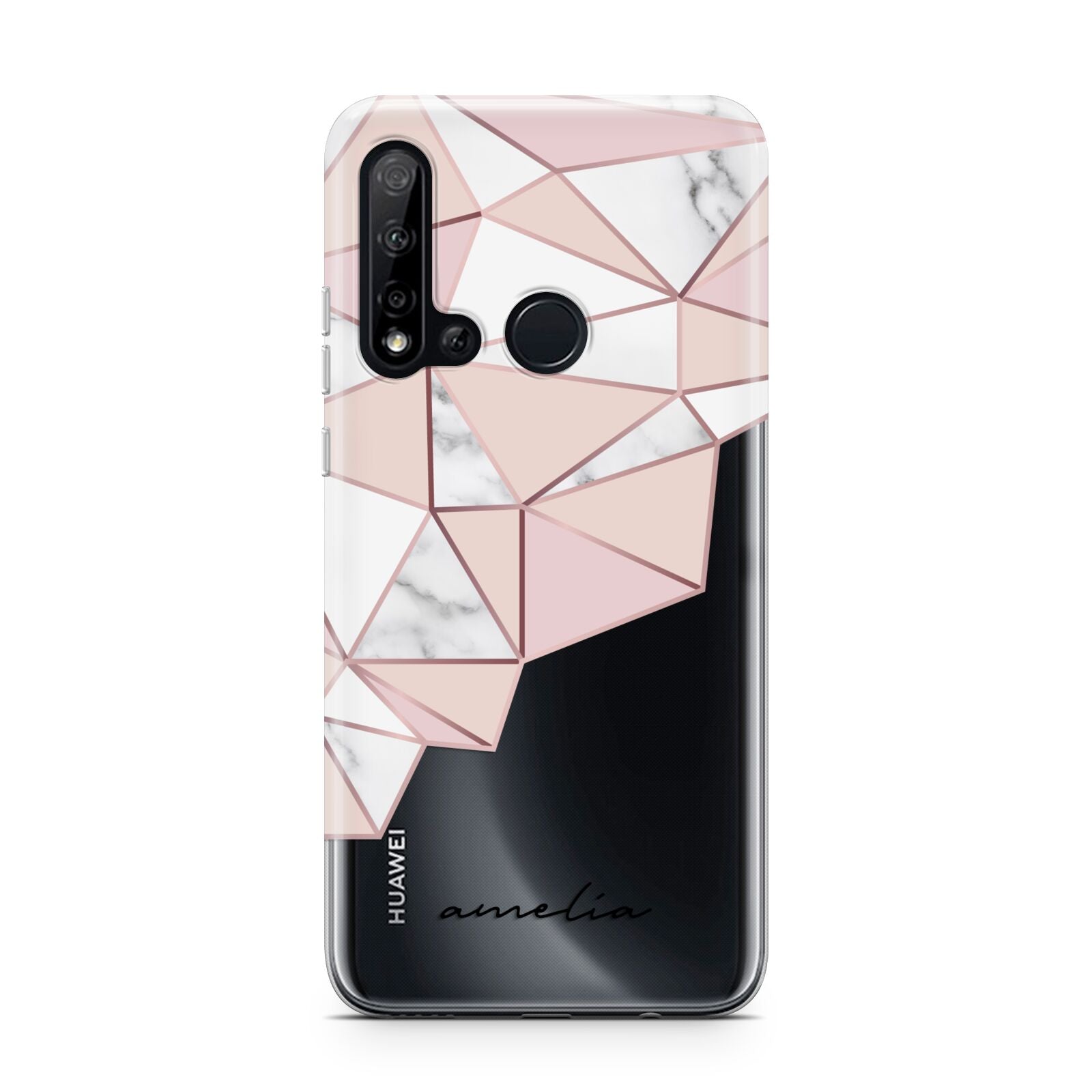 Geometric Pink Marble with Name Huawei P20 Lite 5G Phone Case