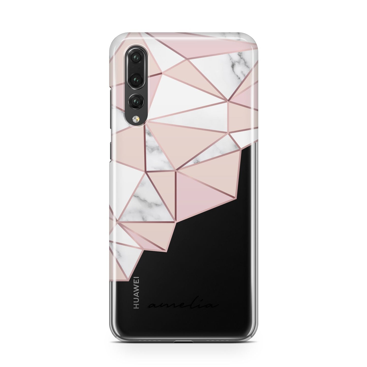 Geometric Pink Marble with Name Huawei P20 Pro Phone Case