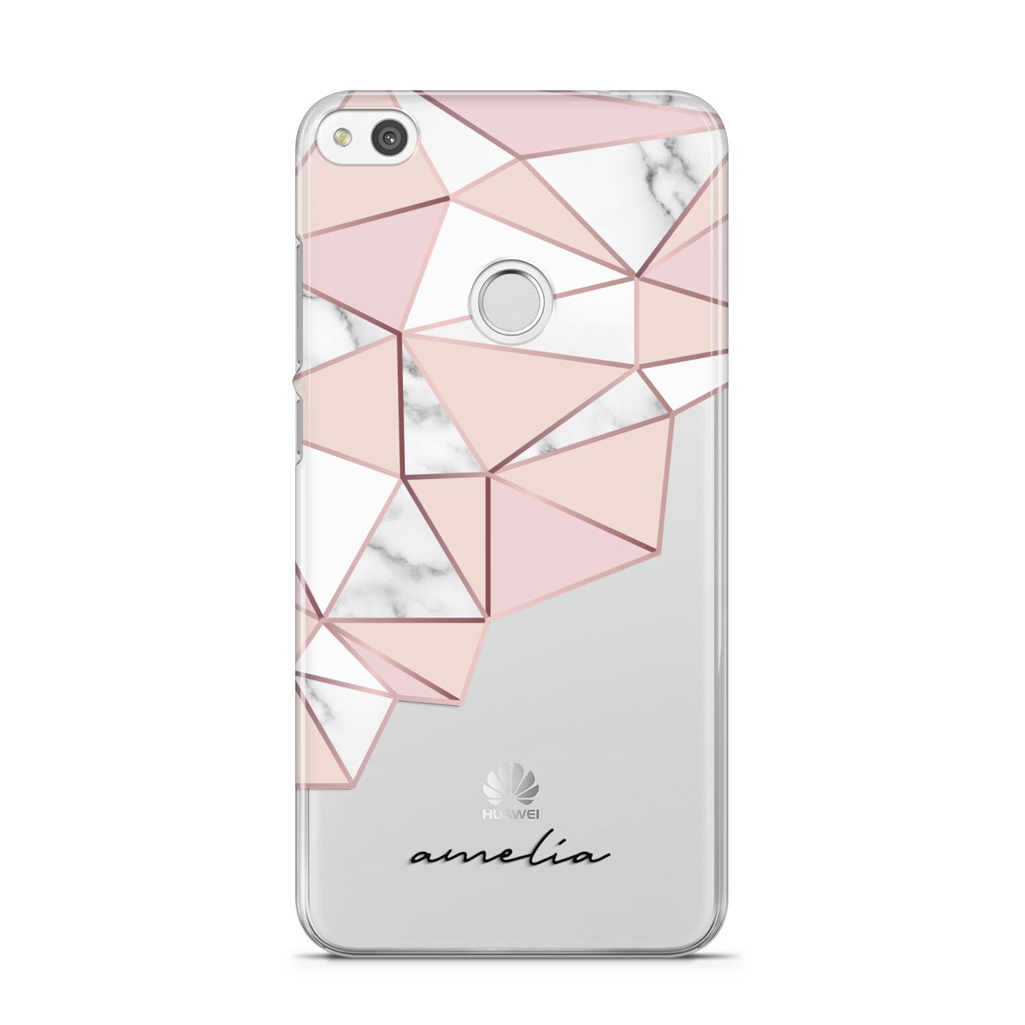 Geometric Pink Marble with Name Huawei P8 Lite Case