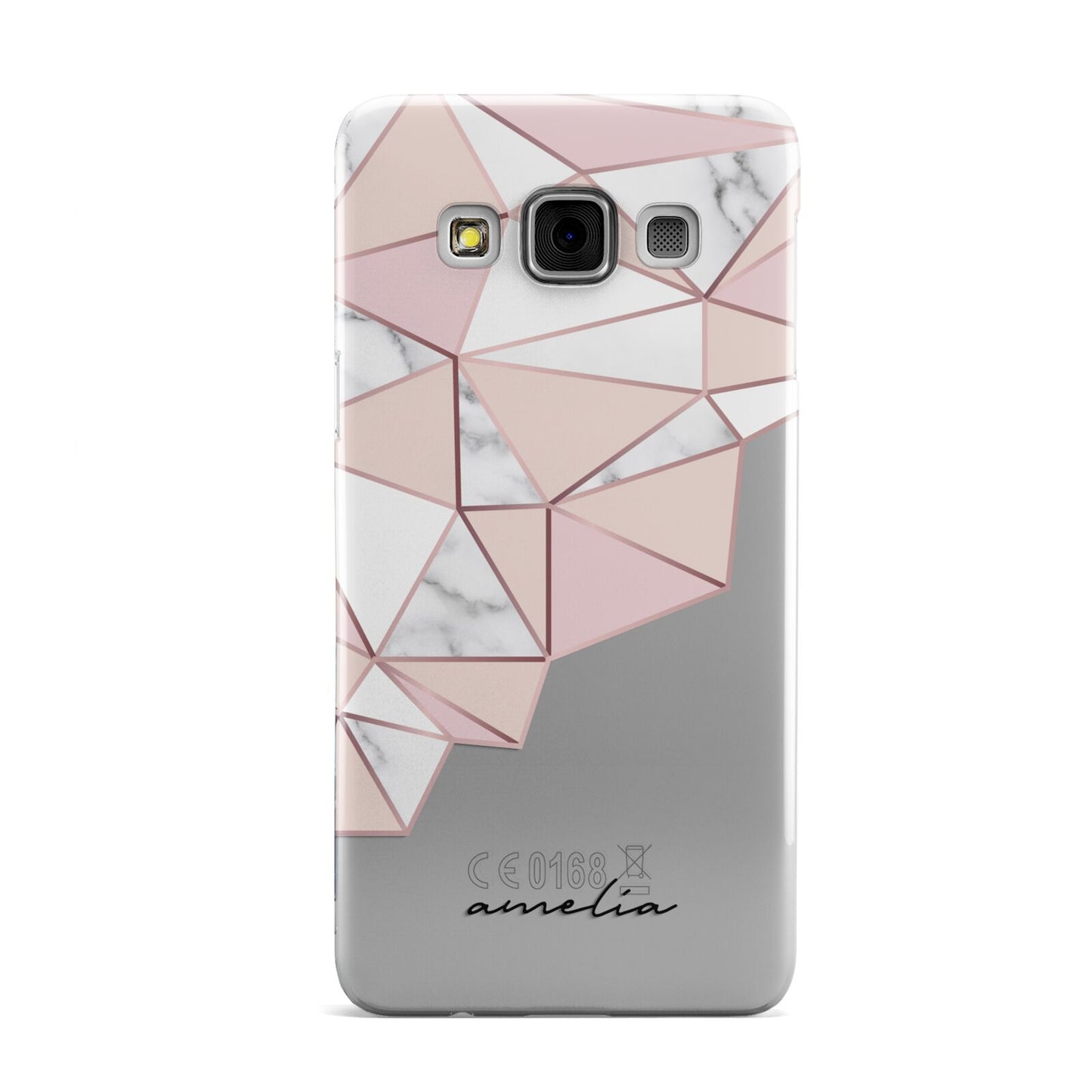 Geometric Pink Marble with Name Samsung Galaxy A3 Case