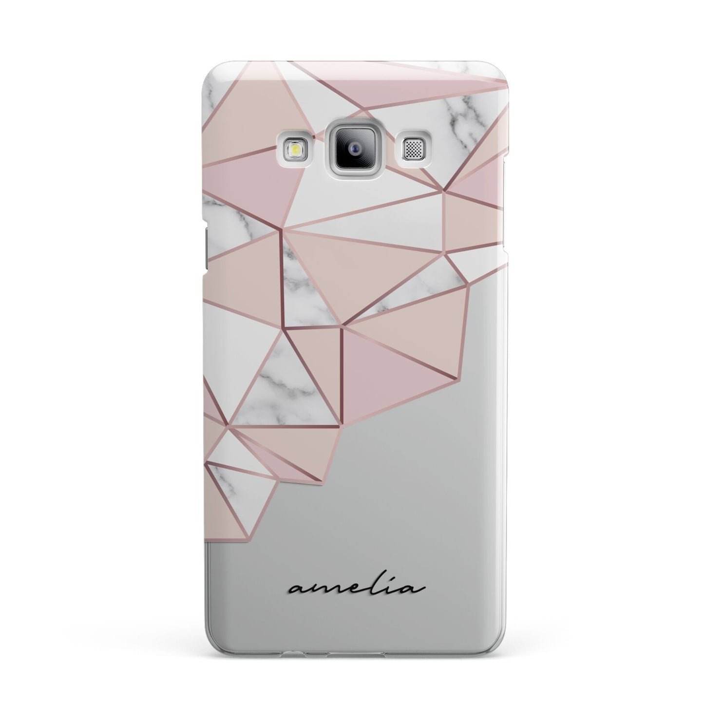 Geometric Pink Marble with Name Samsung Galaxy A7 2015 Case