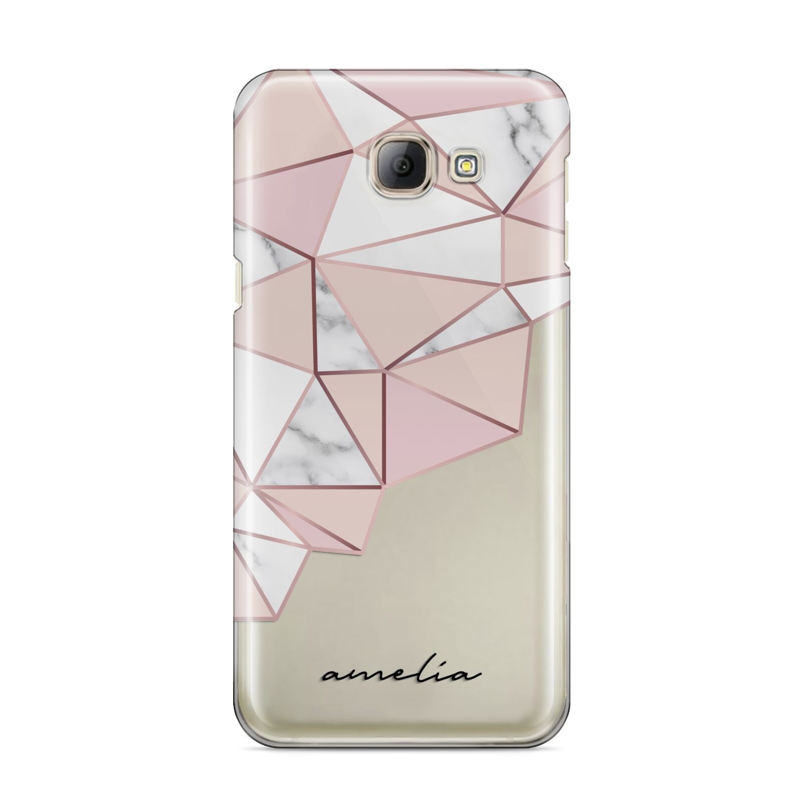 Geometric Pink Marble with Name Samsung Galaxy A8 2016 Case